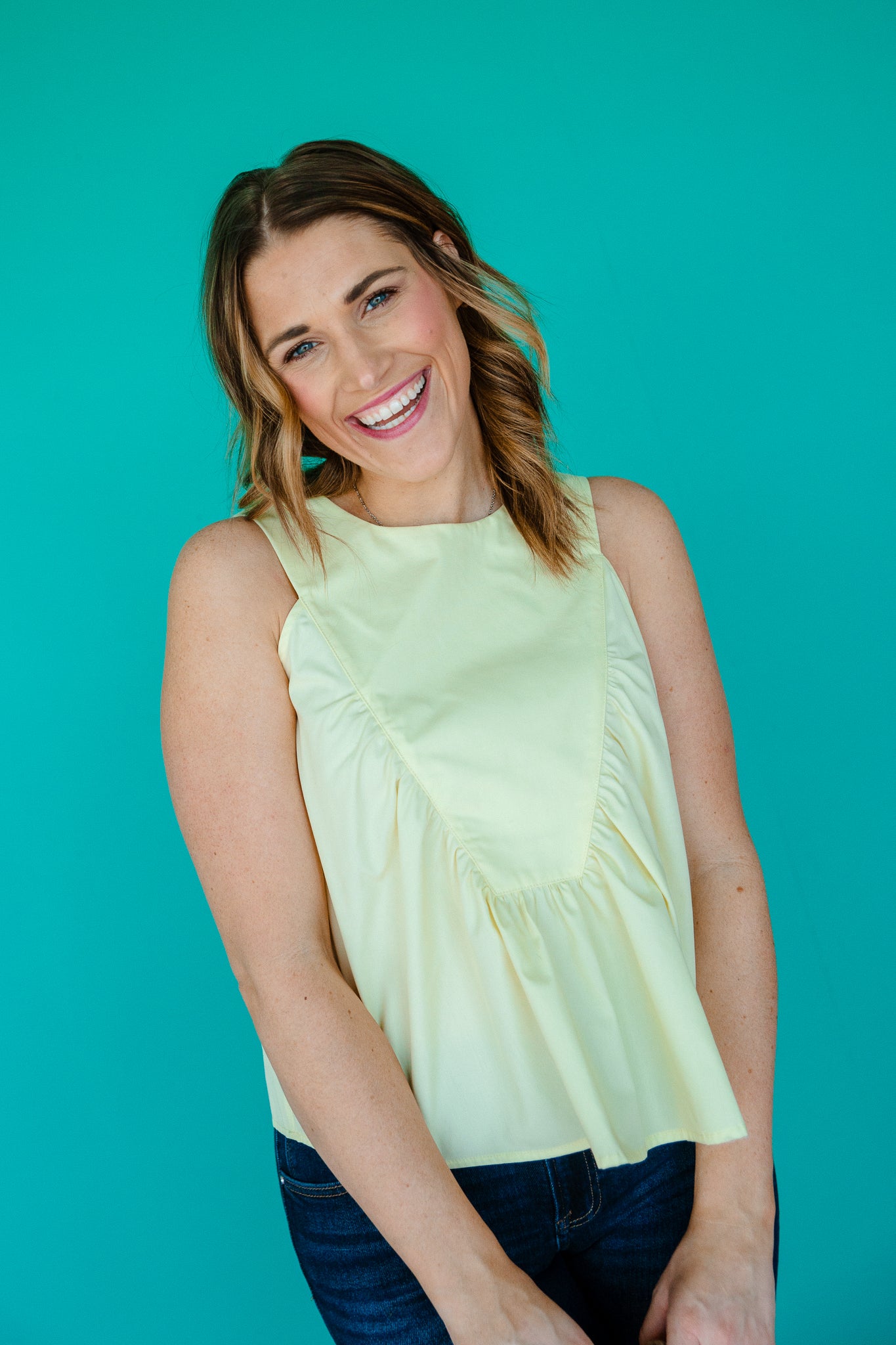 Avril Sleeveless Blouse - Cool Yellow