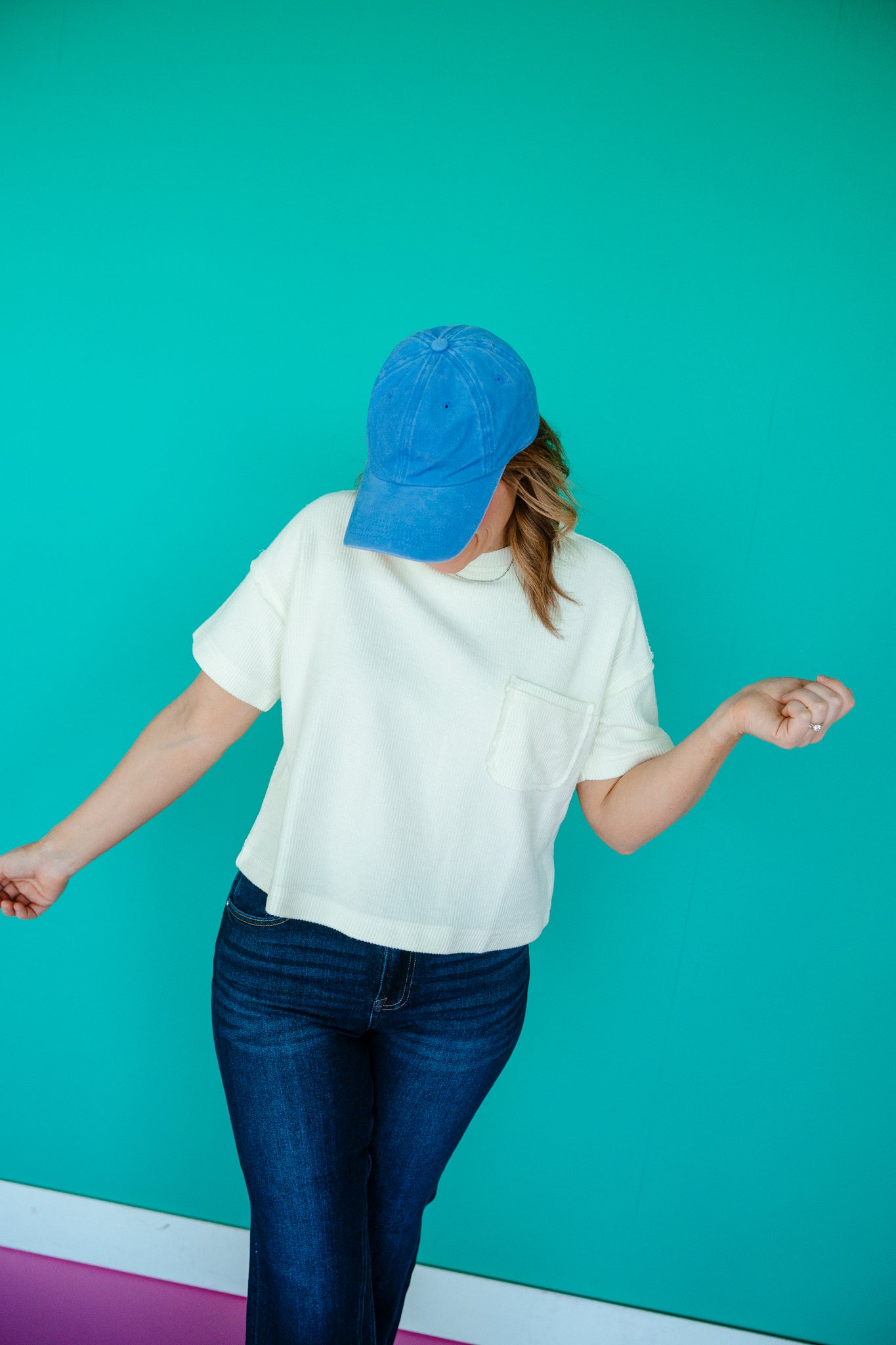 Sherri Ribbed Short Sleeve Tee - Ice Lemon