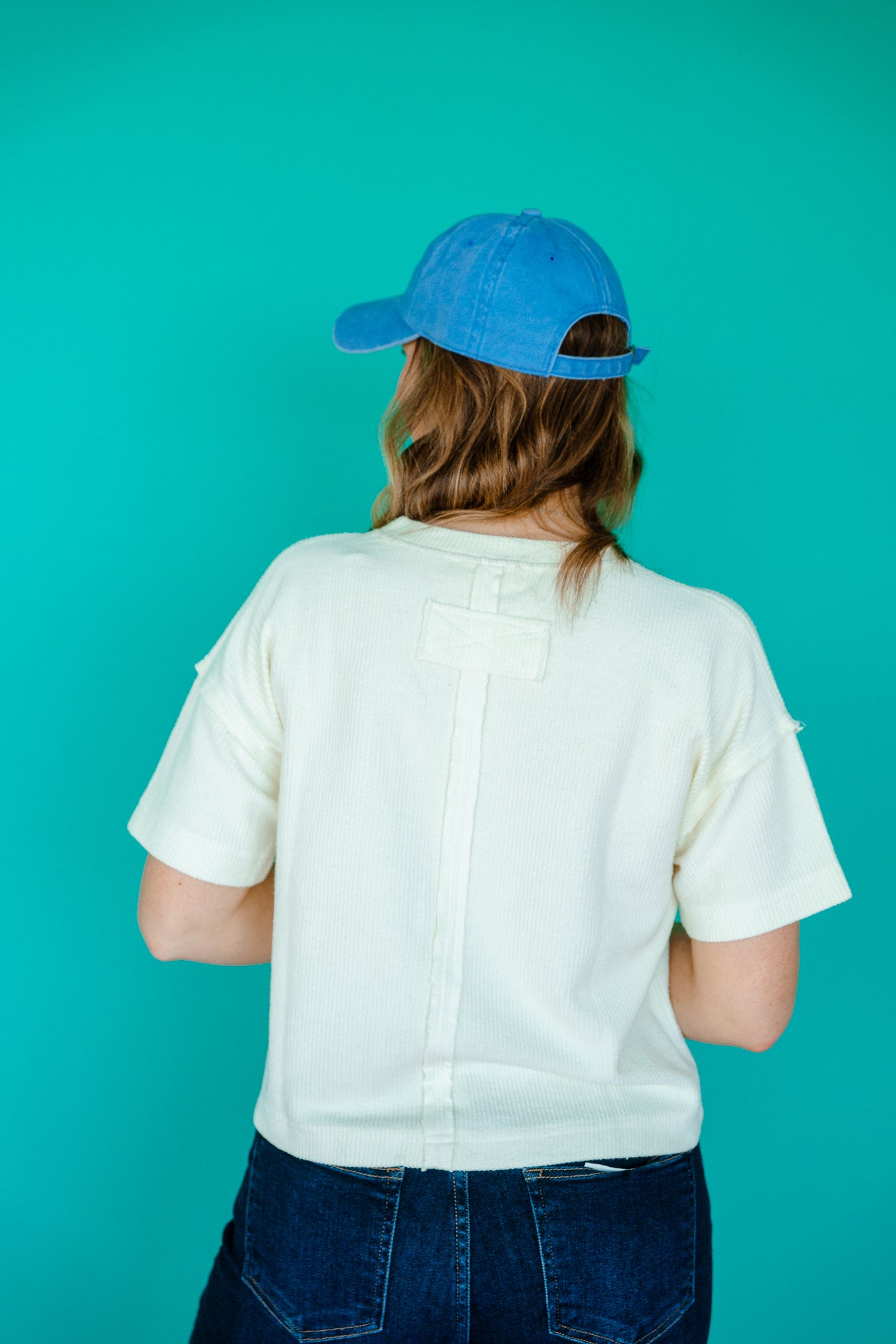 Sherri Ribbed Short Sleeve Tee - Ice Lemon