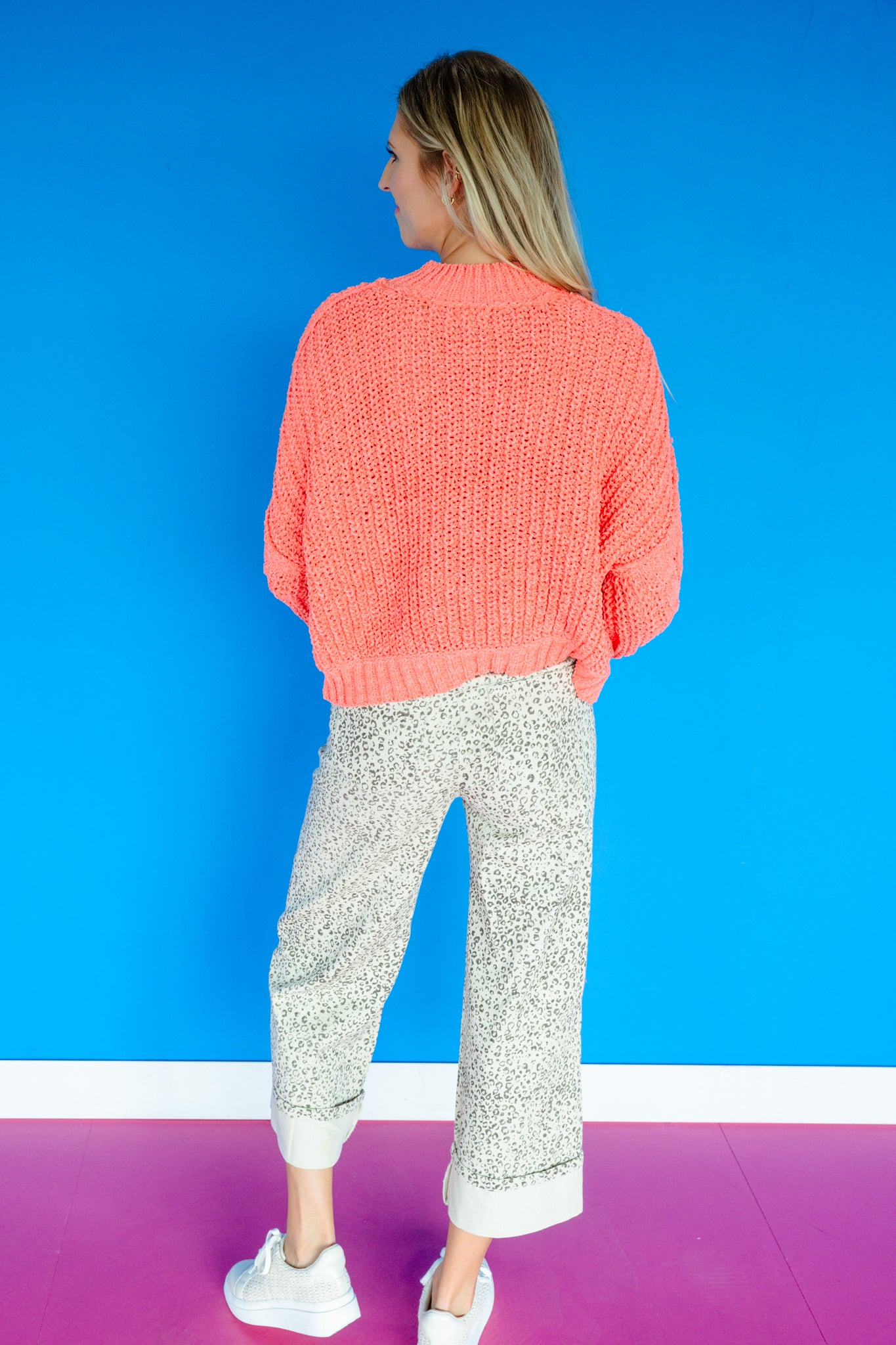 Leighton Cable Knit Sweater - Coral