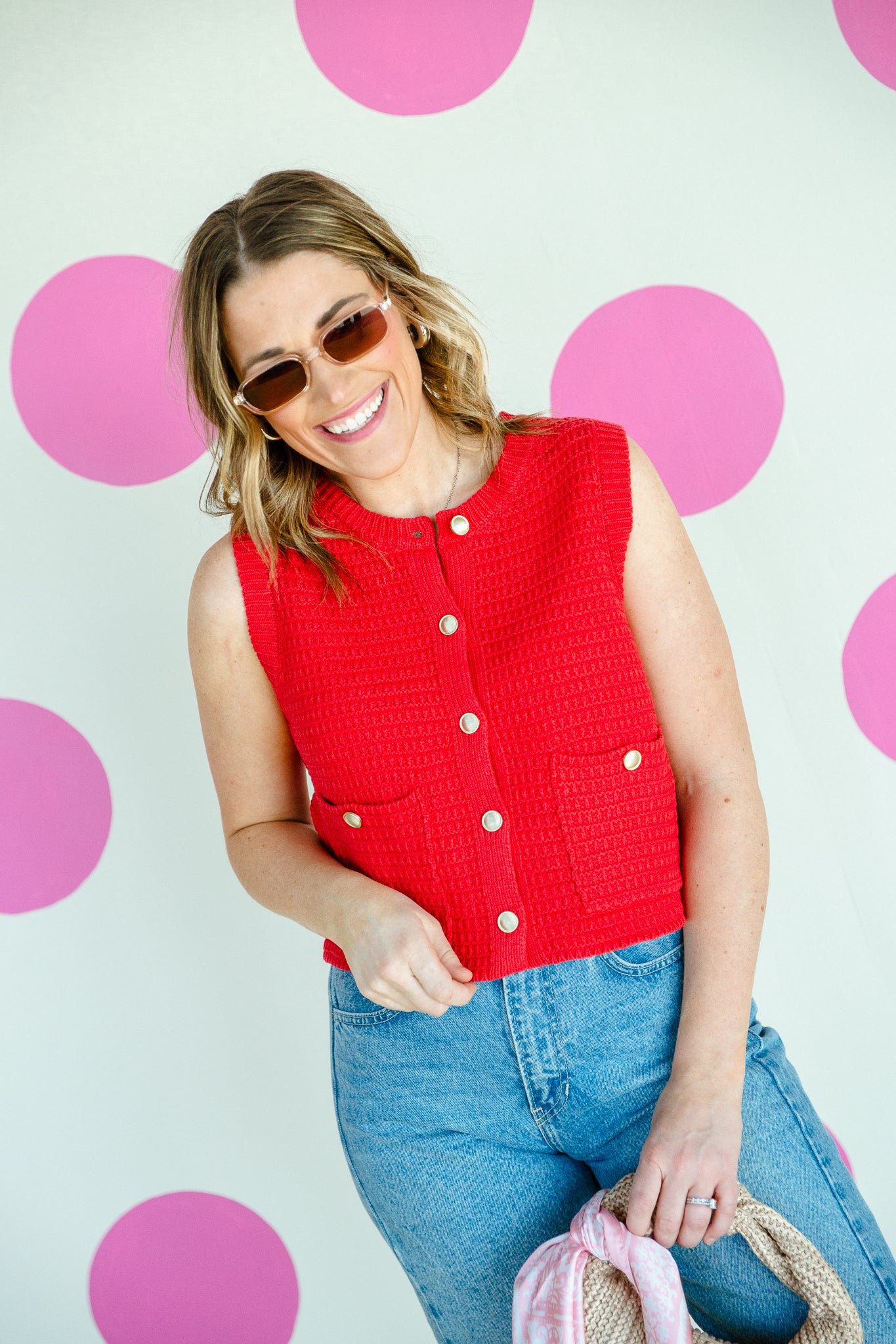 Kenna Textured Button Vest