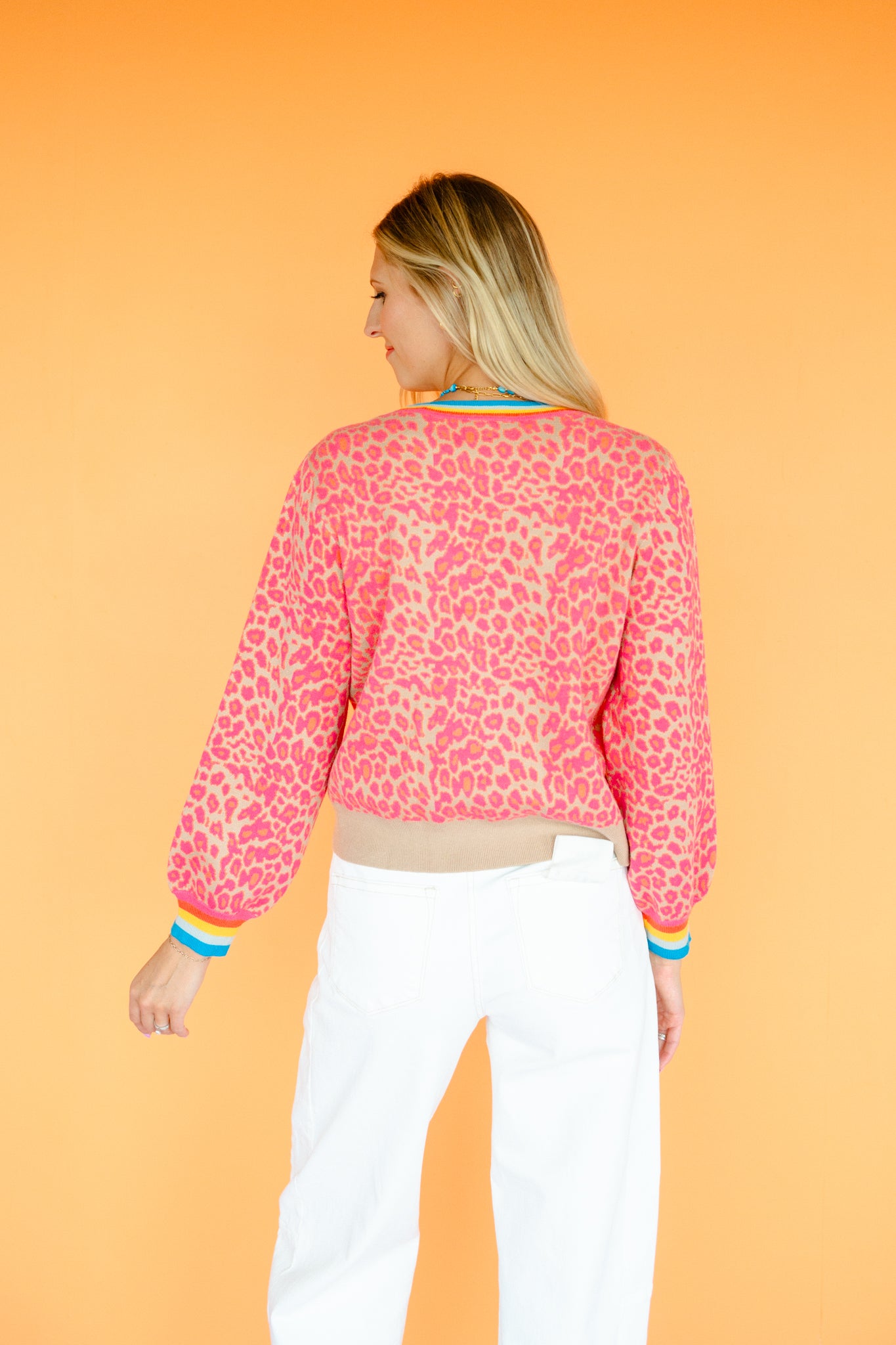 Wrenlee Cardigan - Warm Pink + Beige