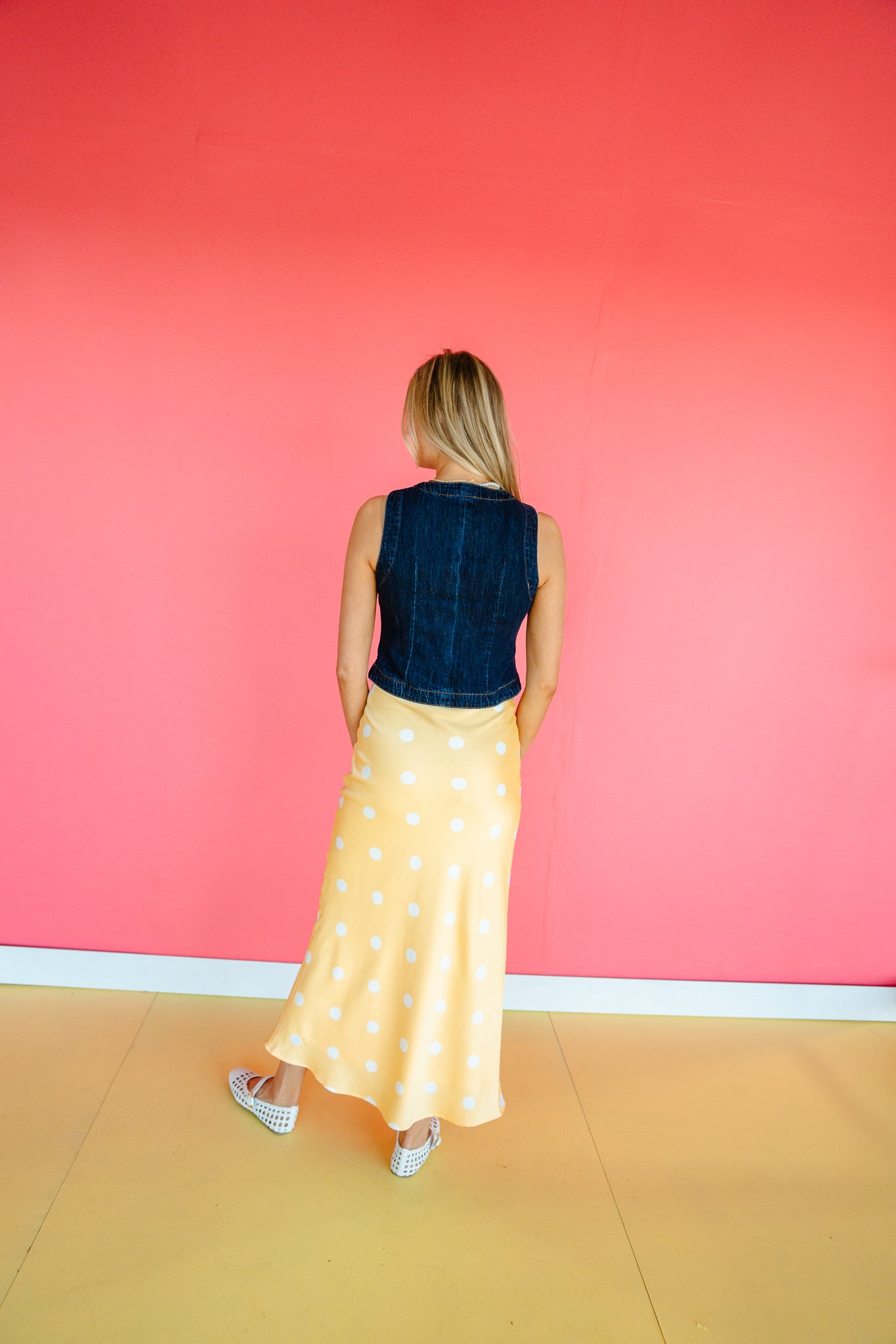 Gabby Denim Button Vest - Dark Wash