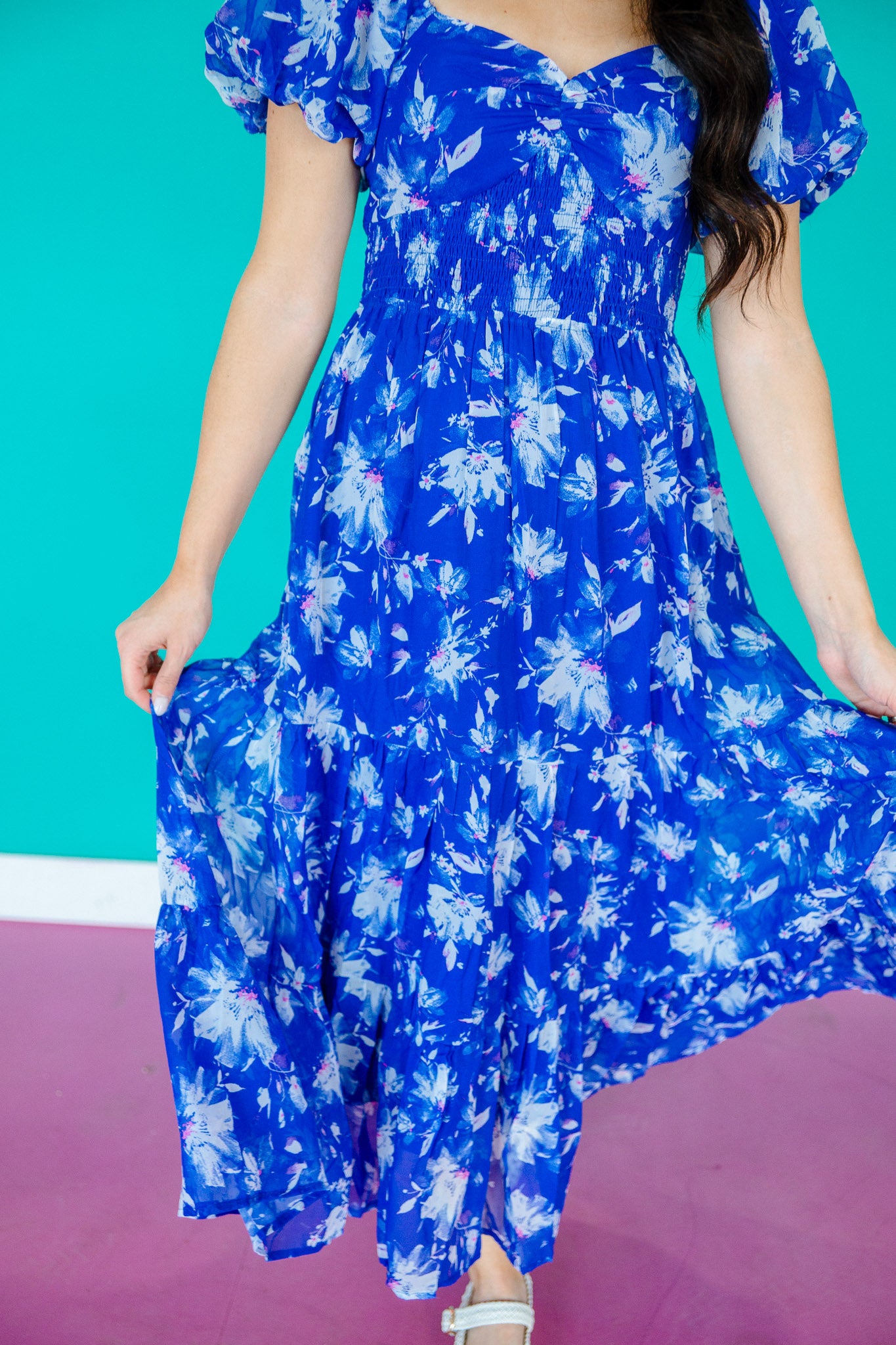Mavis Maxi Dress - Royal Blue + Fuchsia