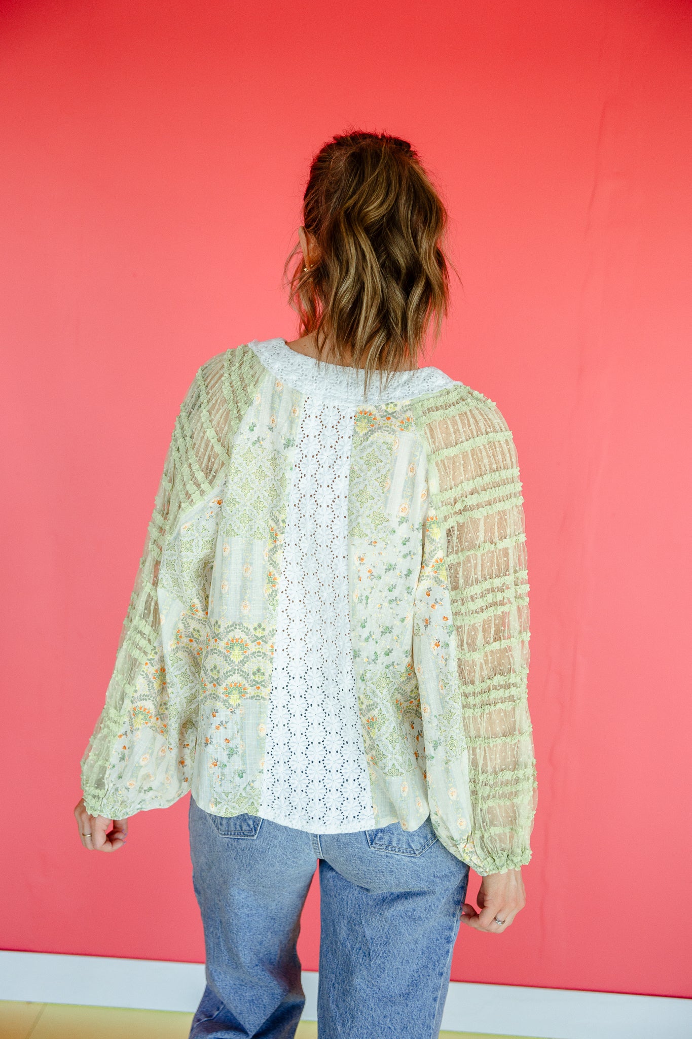 Remy Boho Blouse - Cream + Moss