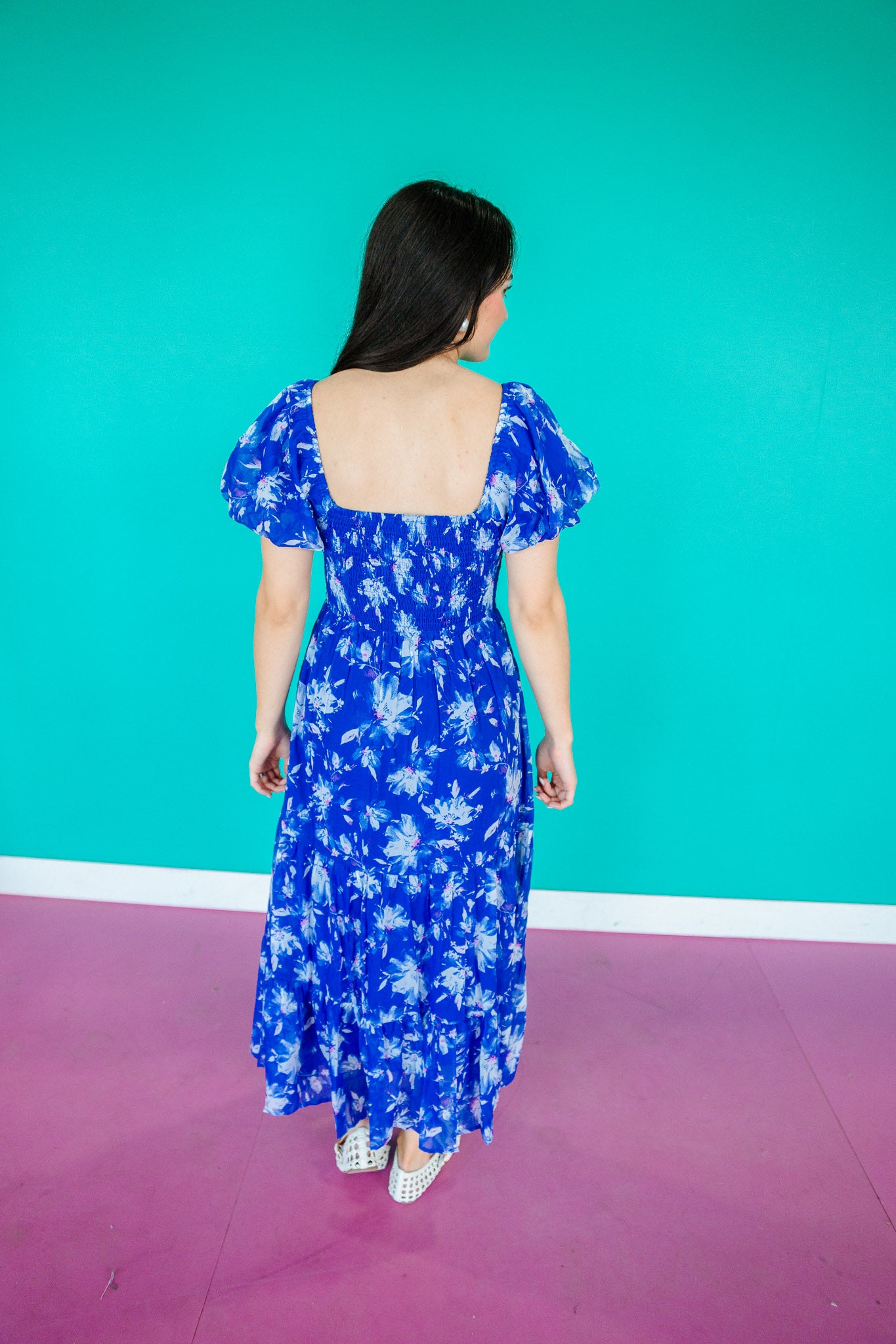 Mavis Maxi Dress - Royal Blue + Fuchsia