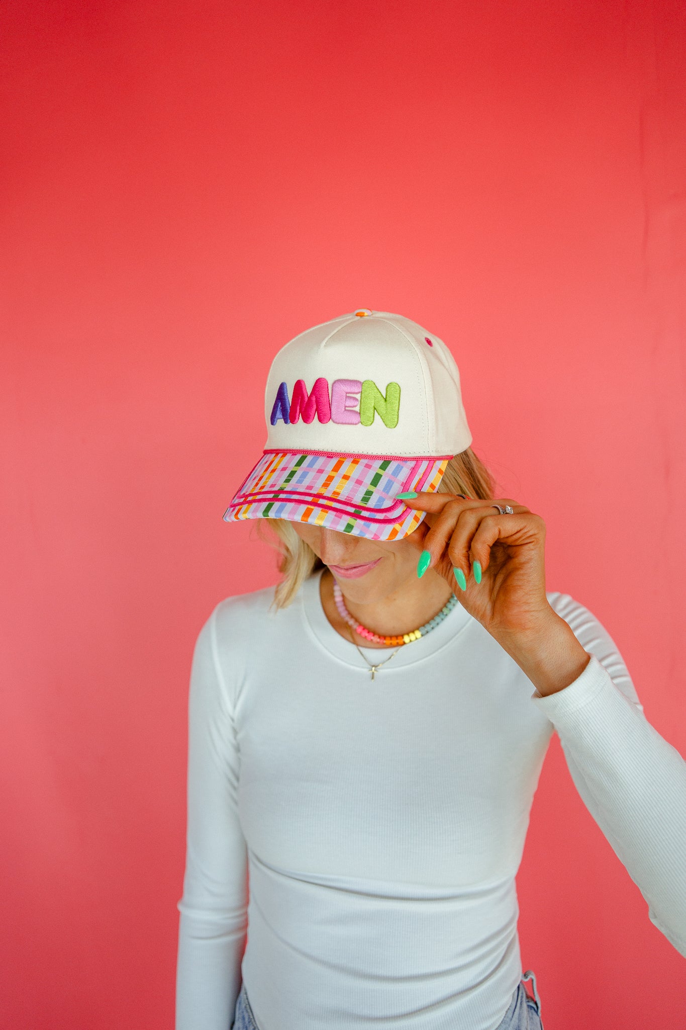 Amen Trucker Hat - Cream + Multi