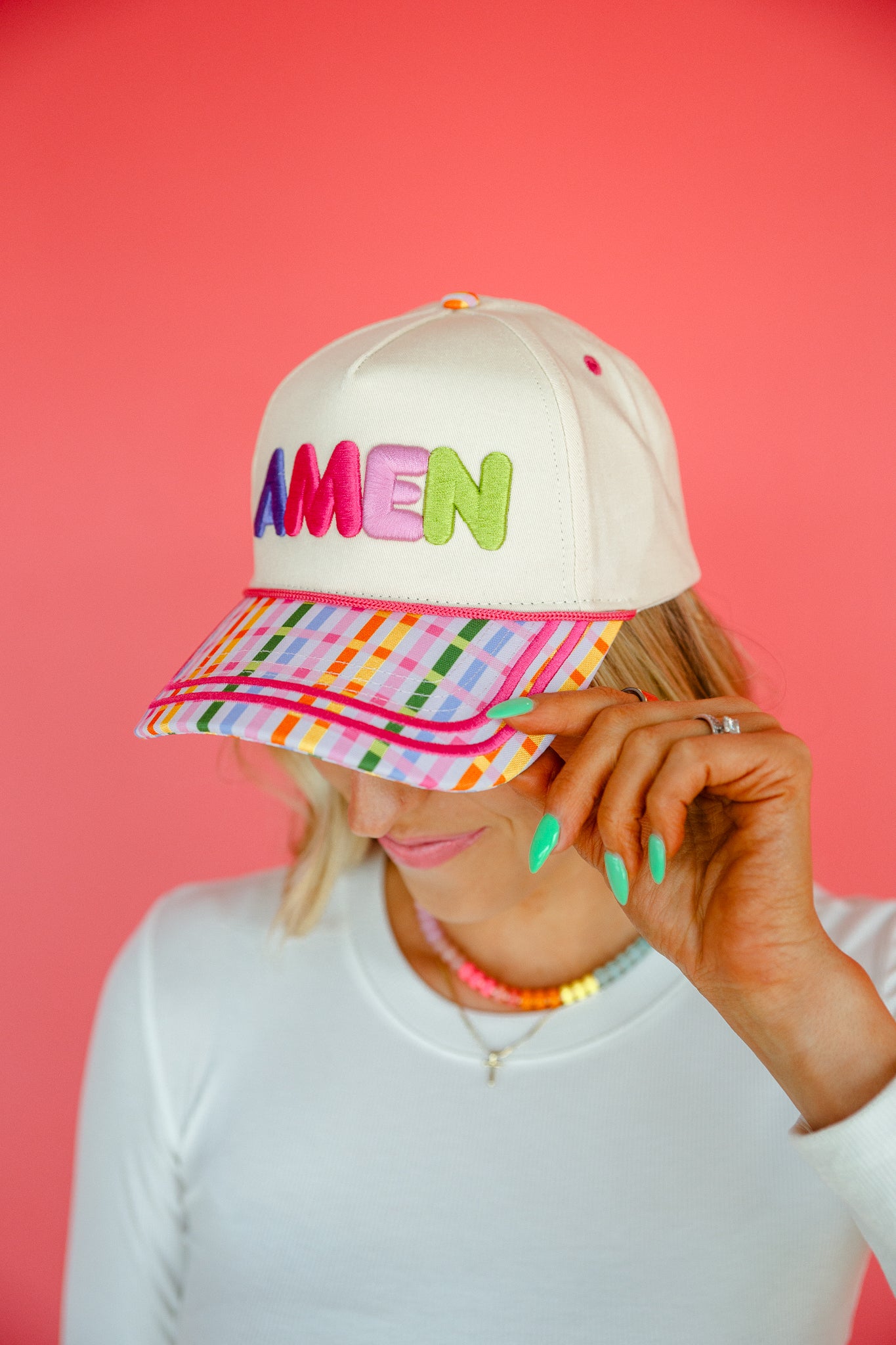 Amen Trucker Hat - Cream + Multi
