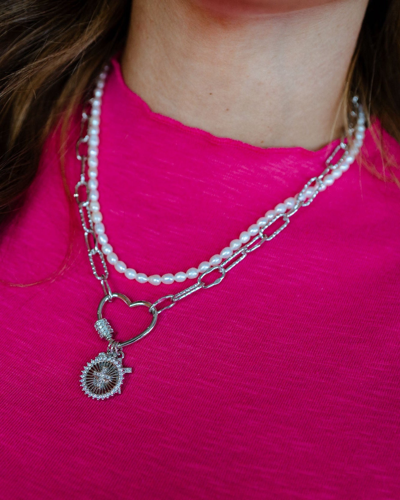 [Treasure Jewels] Love And Grace Silver Charm Necklace
