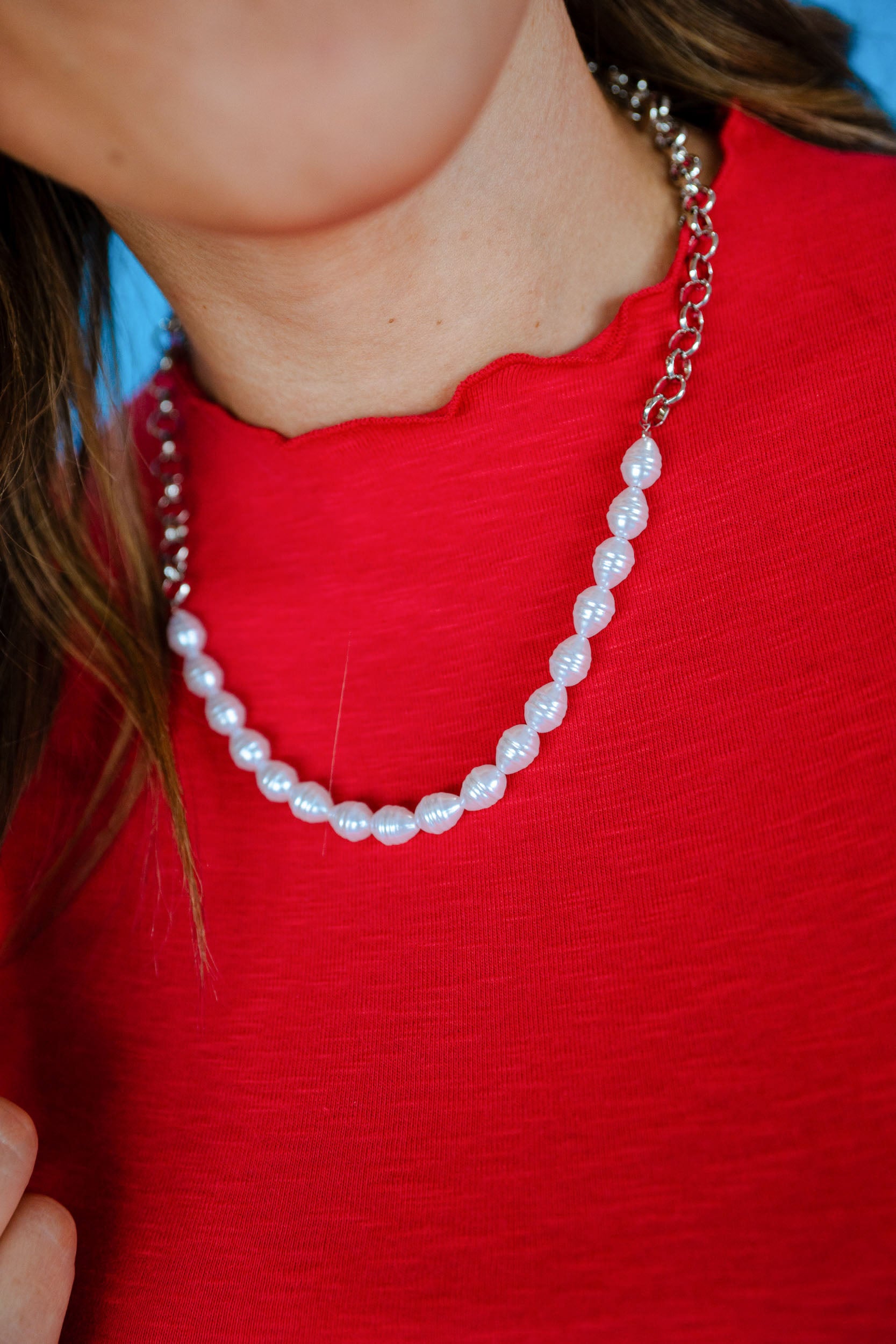 [Treasure Jewels] Pearl Pop Silver Necklace