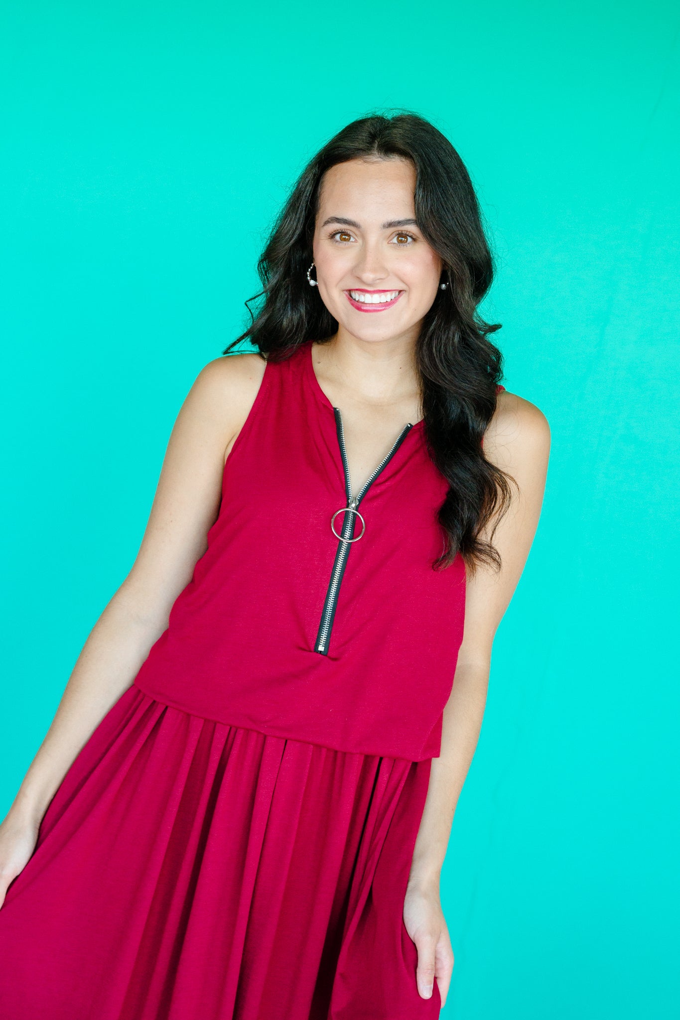 Valentina Sleeveless Maxi Dress - Burgundy