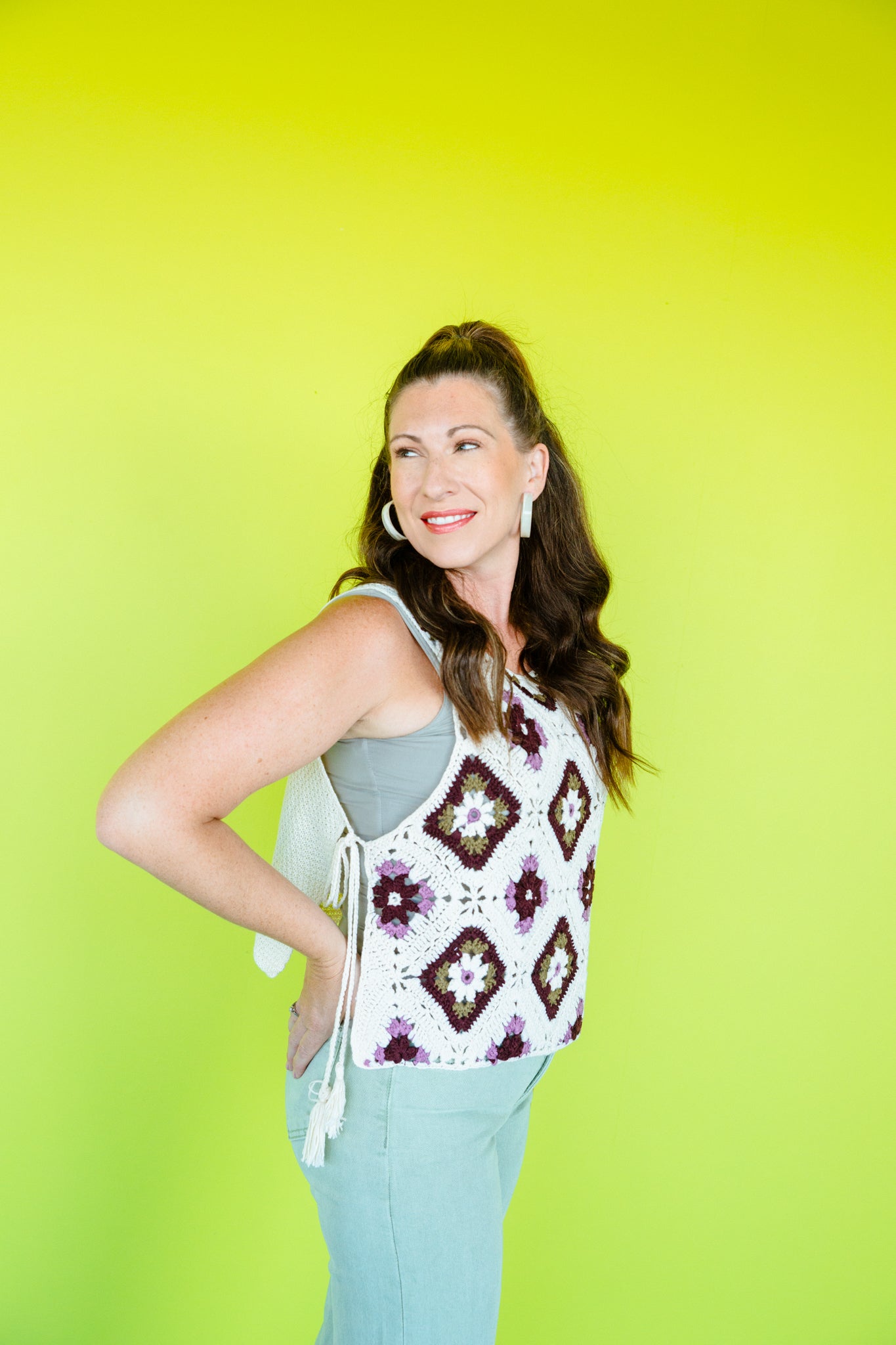 Lorainne Crochet Tassel Vest