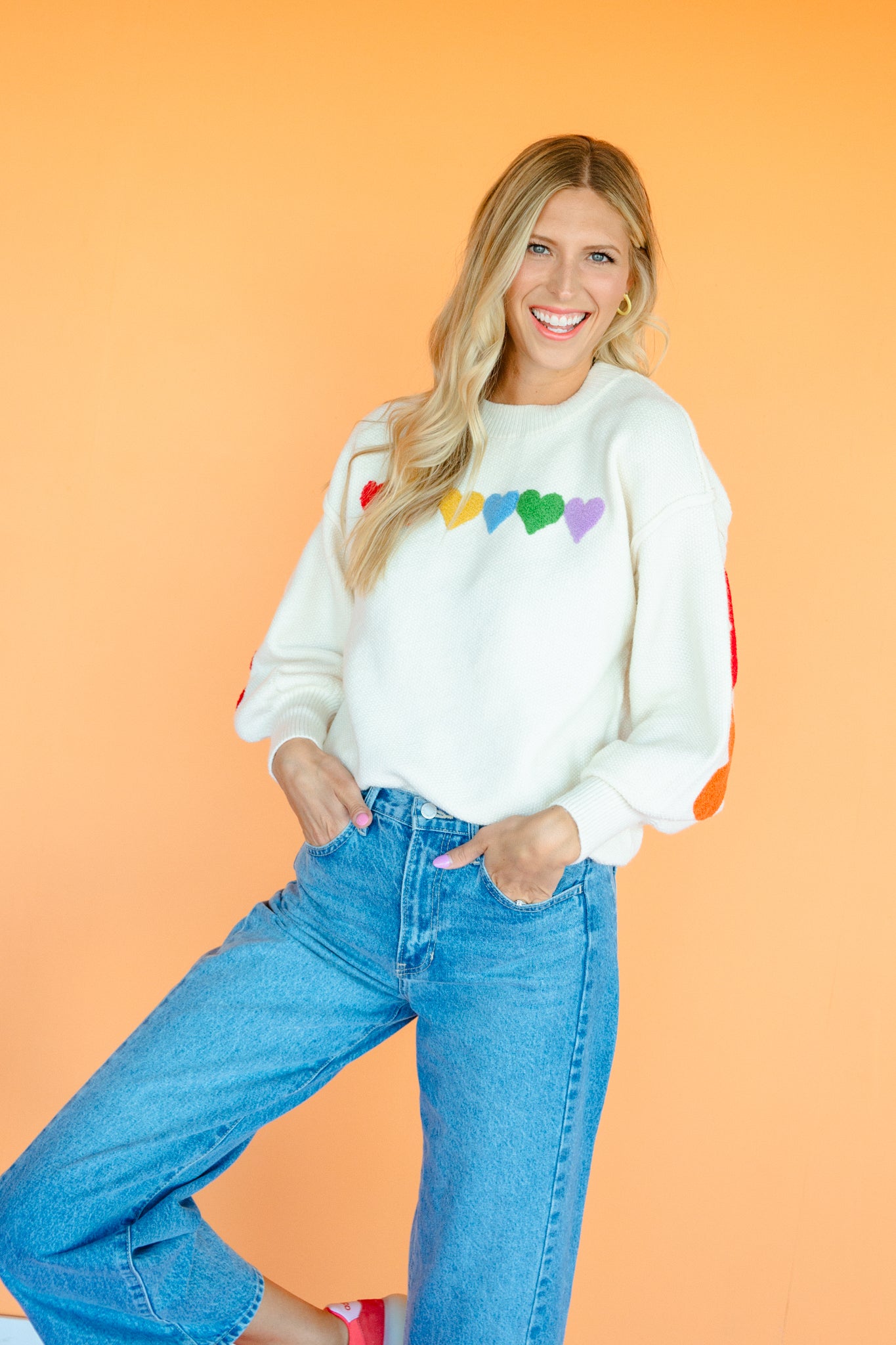 Love Story Heart Sweater - Cream