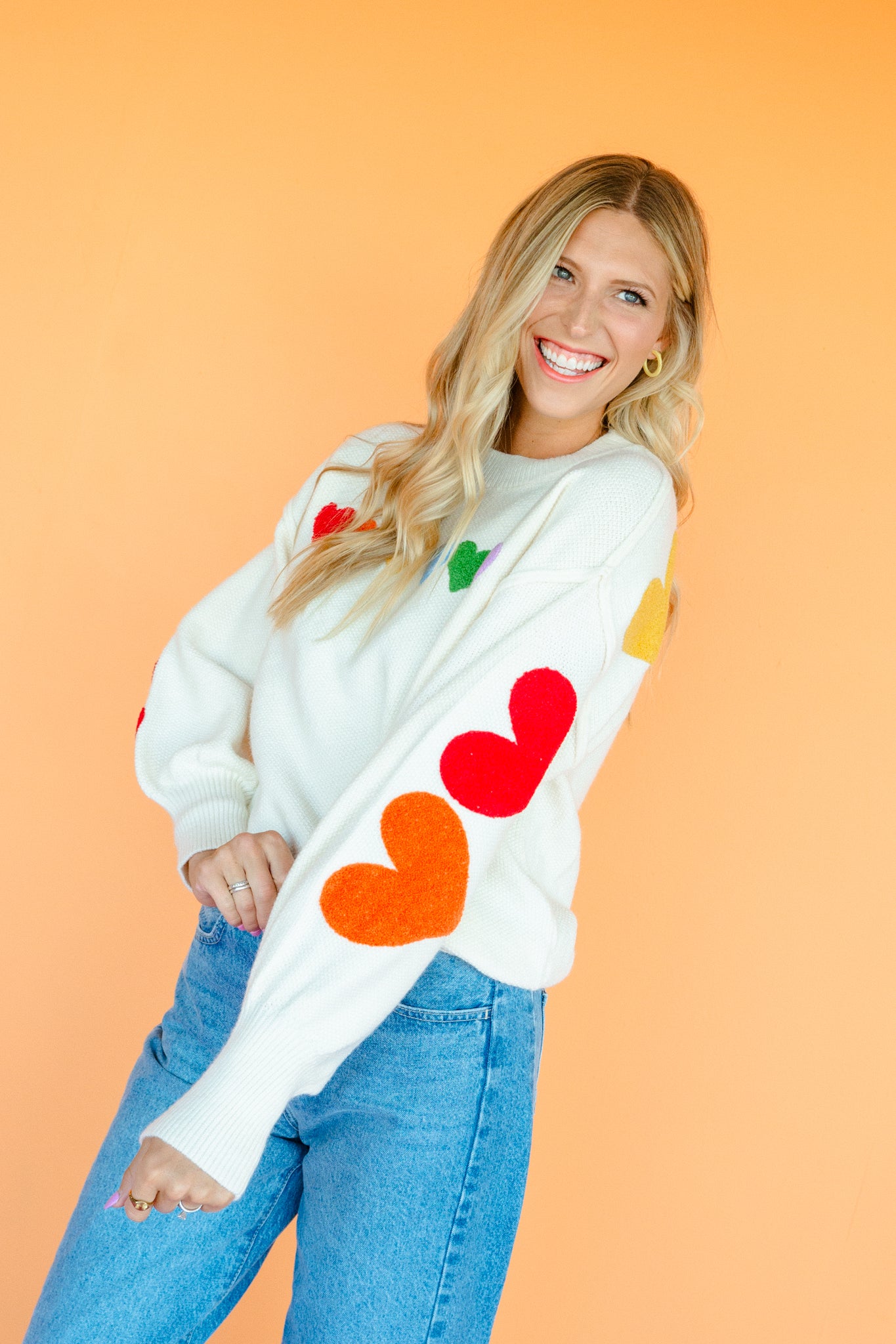 Love Story Heart Sweater - Cream