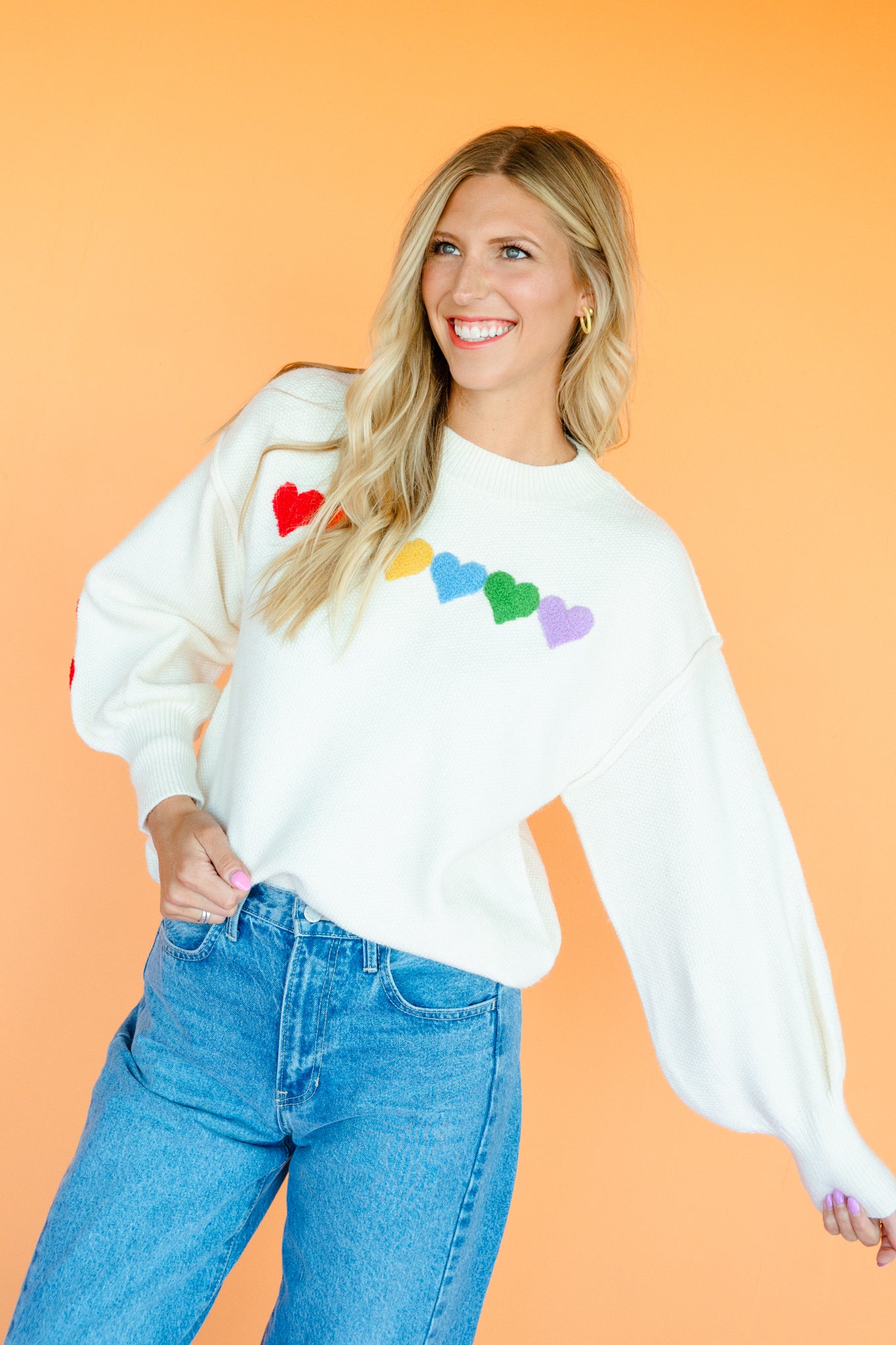 Love Story Heart Sweater - Cream