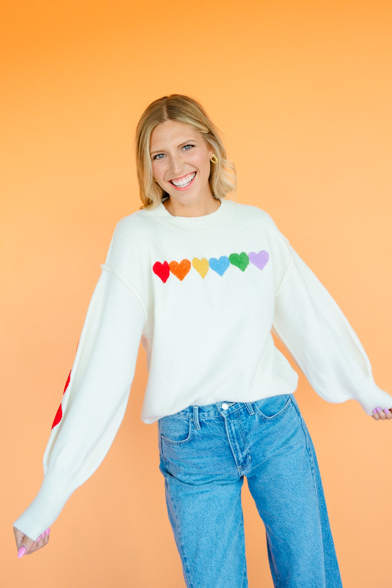 Love Story Heart Sweater - Cream