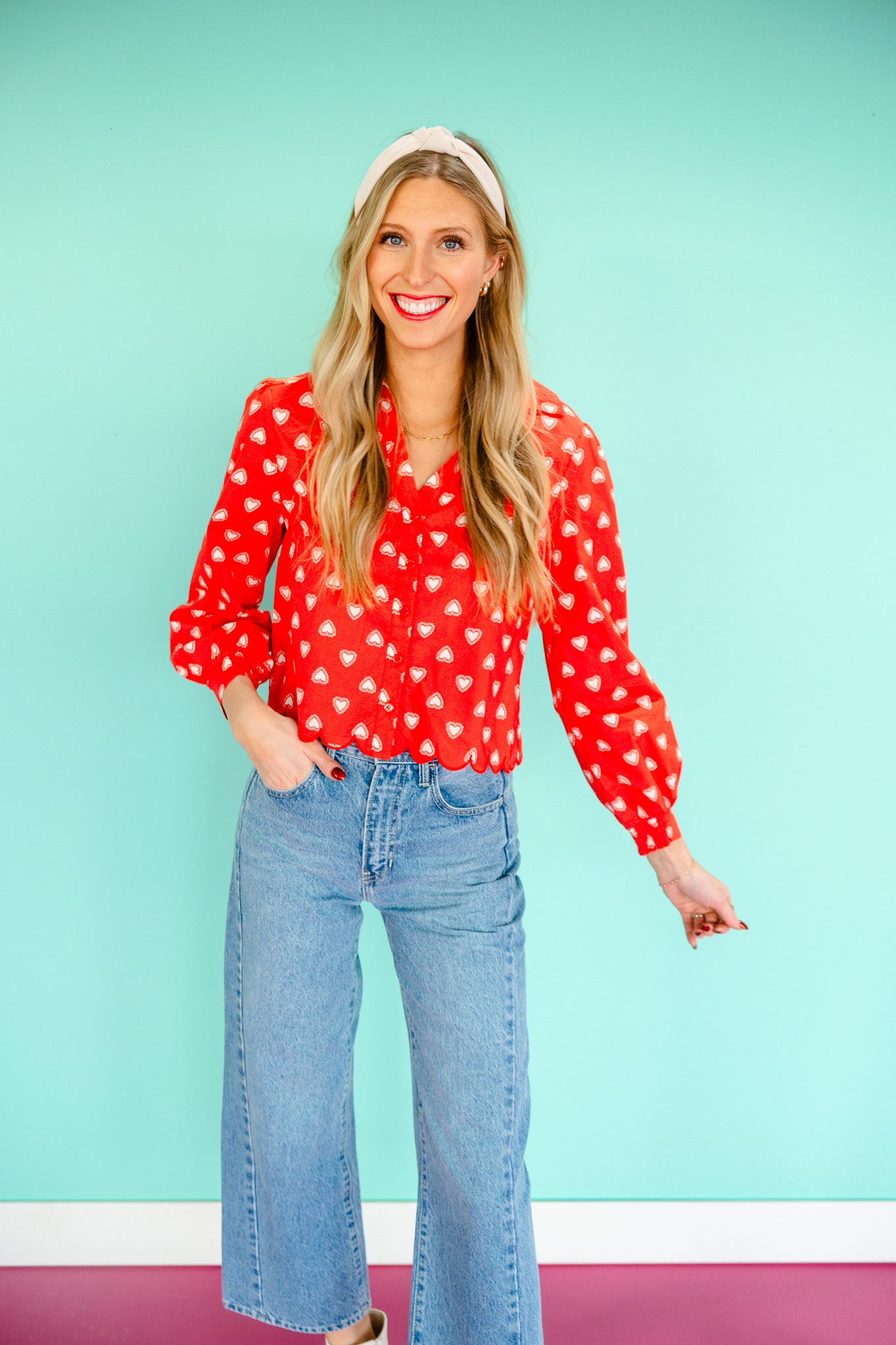 Debbie Poplin Blouse - Soft Geranium