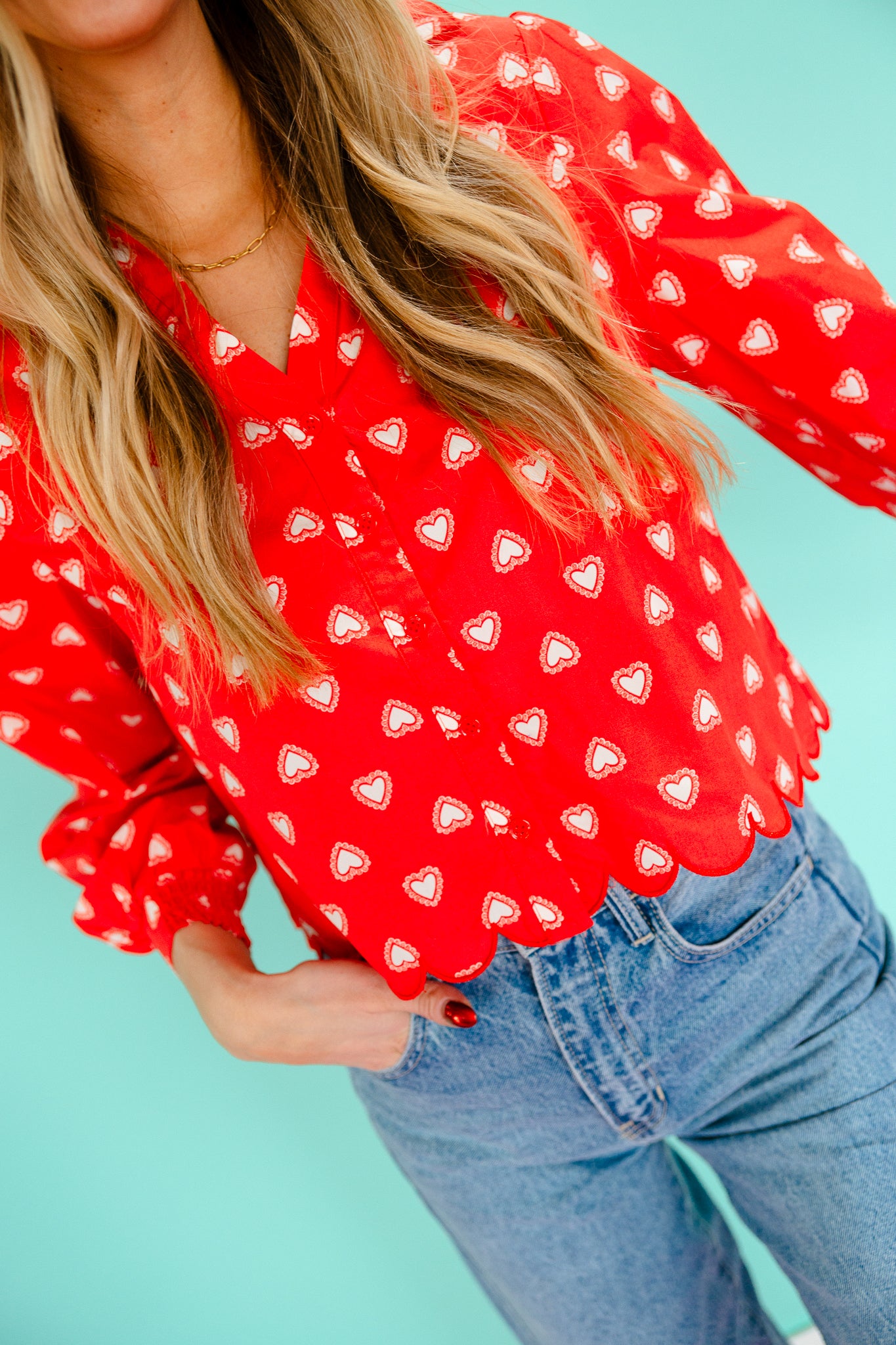 Debbie Poplin Blouse - Soft Geranium