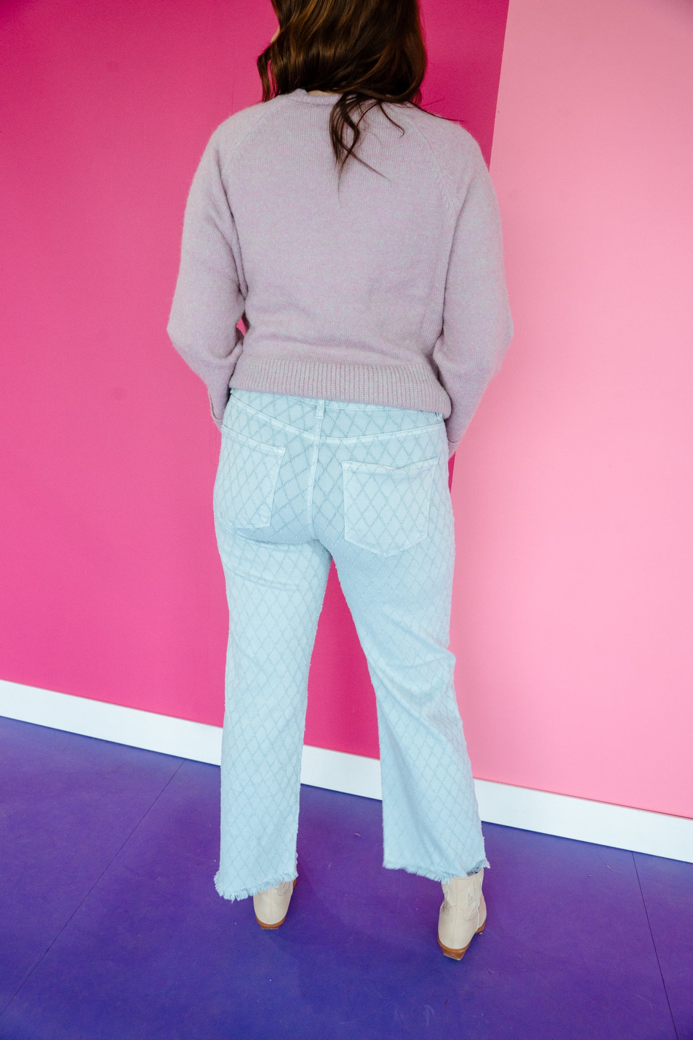 Waverly High Rise Texture Detailed Jeans - Light Wash