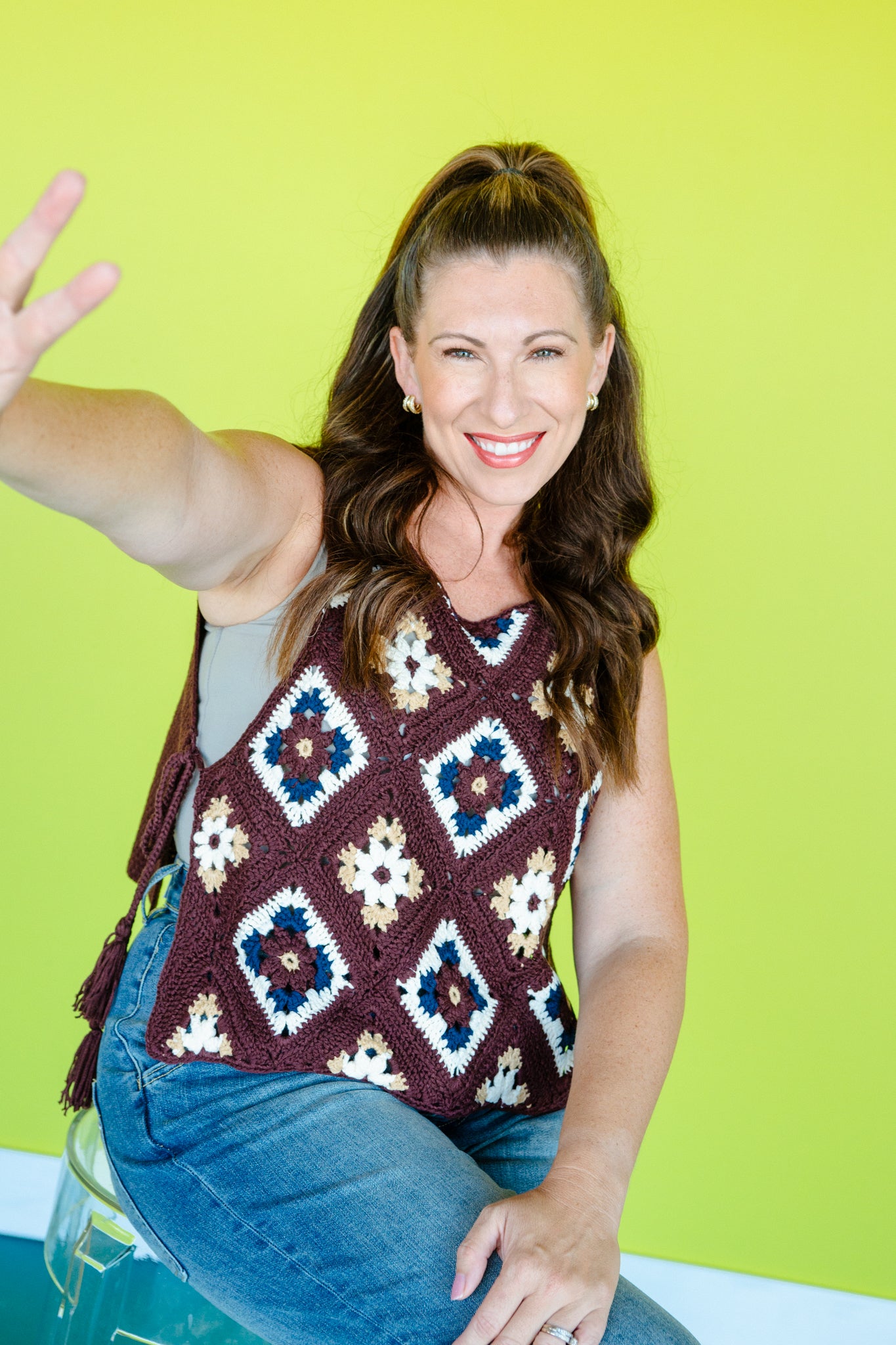 Lorainne Crochet Tassel Vest