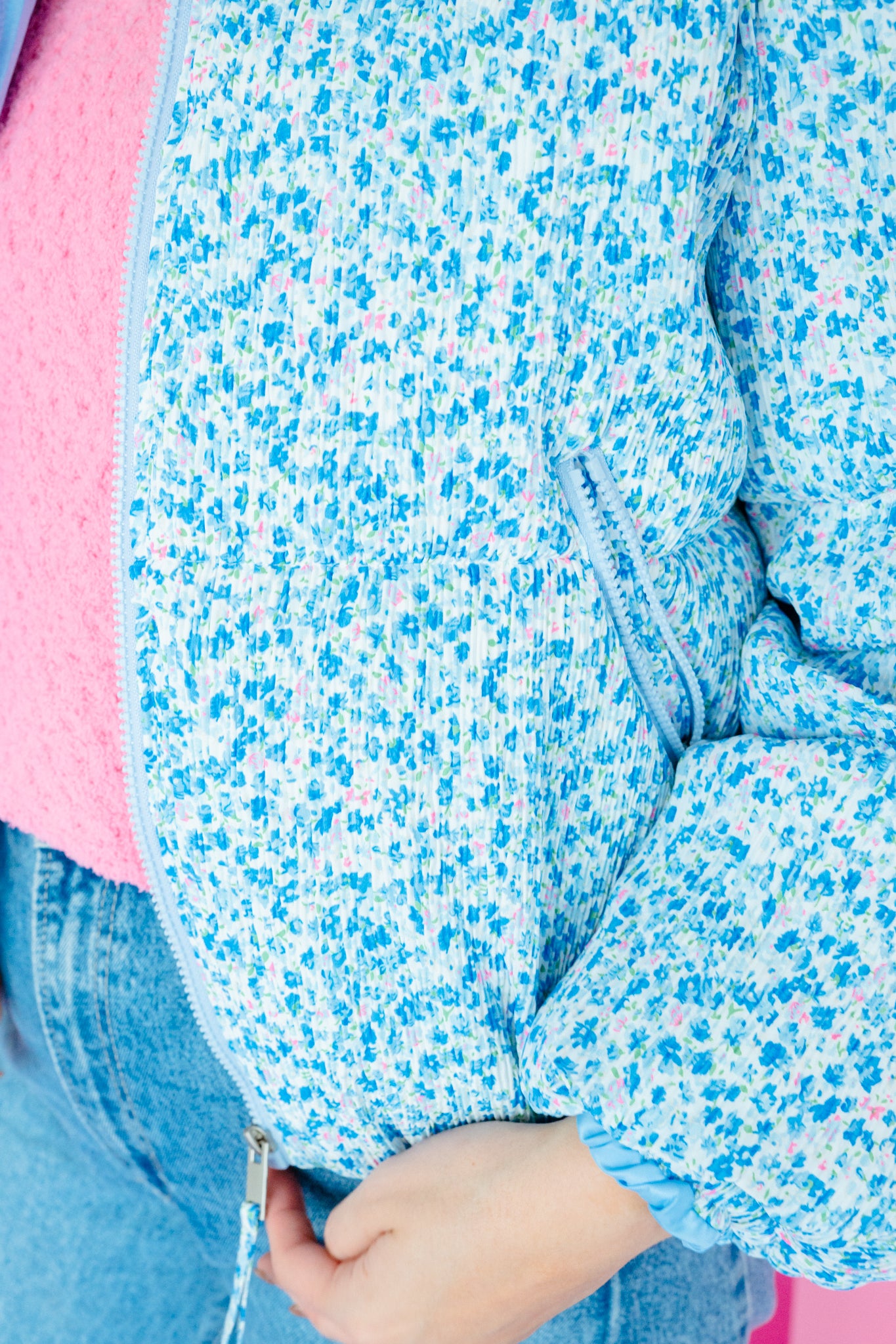 Kiki Puffer Jacket - Sky Blue + Delph