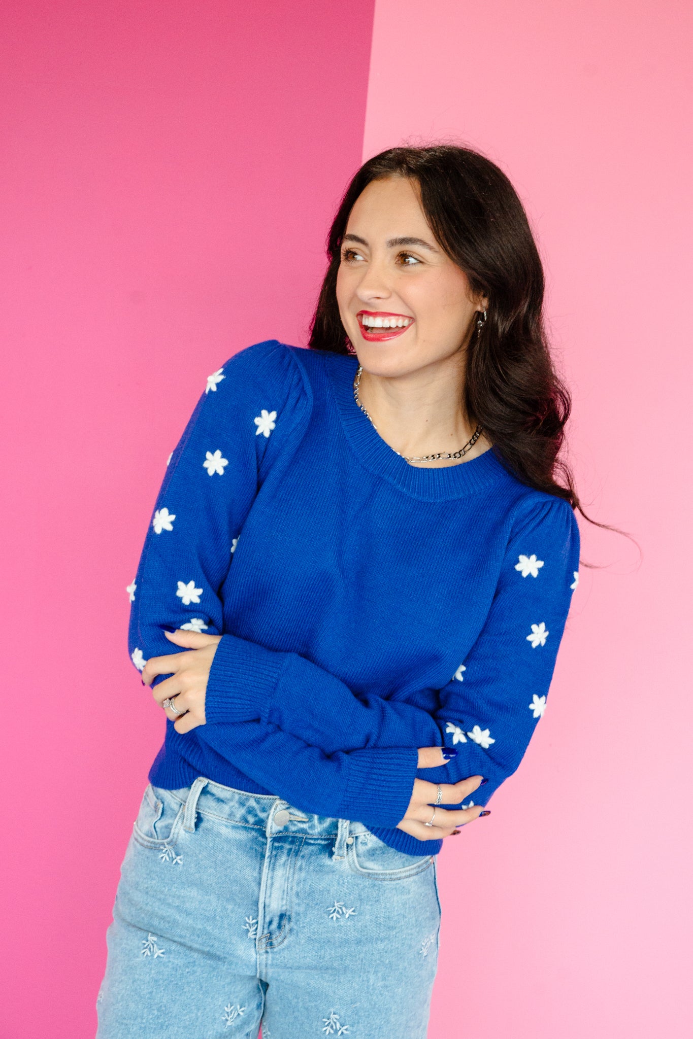 Charlee Floral Embroidered Sweater