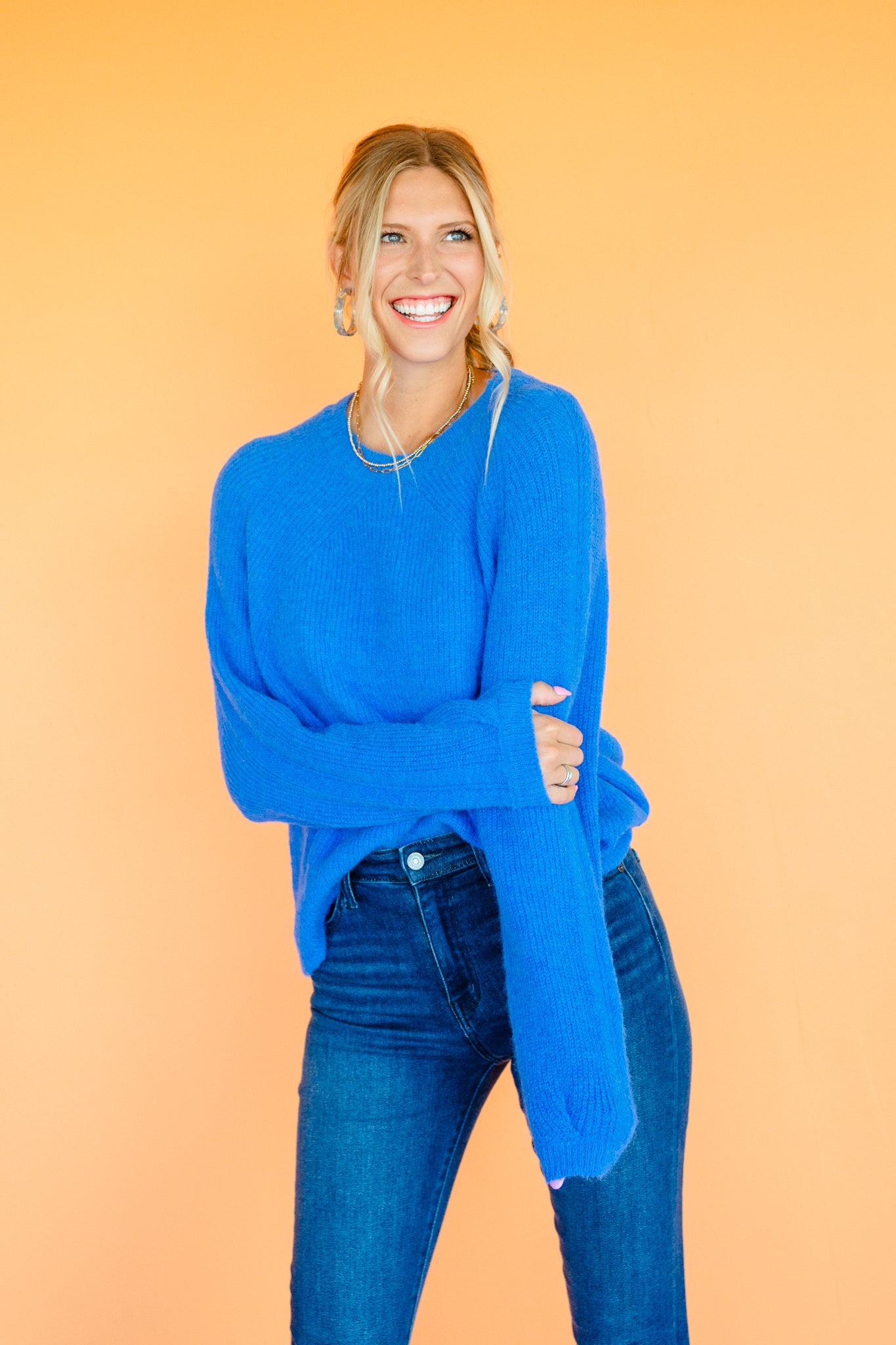 Collins Soft Sweater - Cornflower/Bright Blue