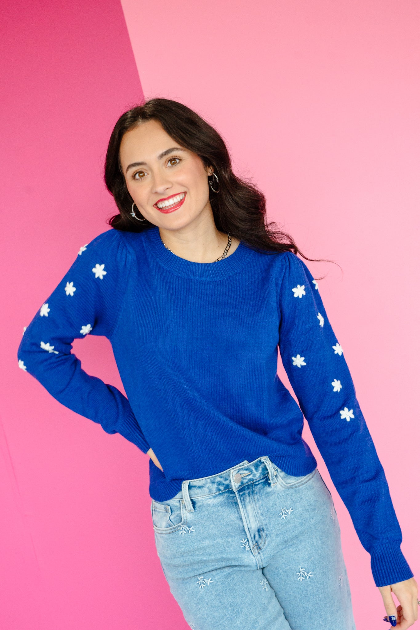 Charlee Floral Embroidered Sweater