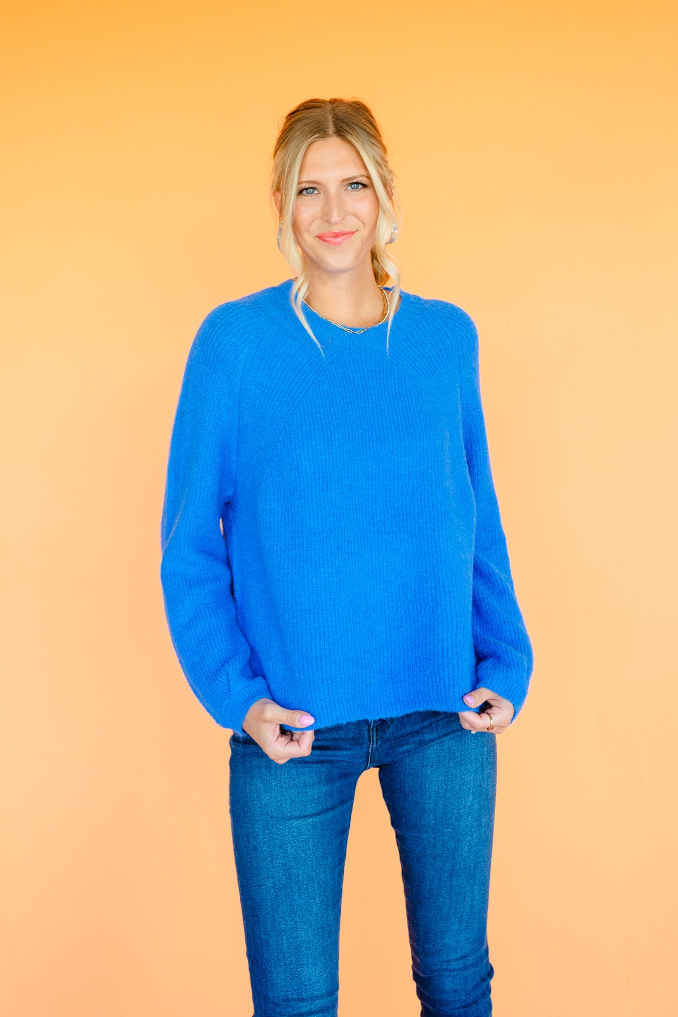 Collins Soft Sweater - Cornflower/Bright Blue