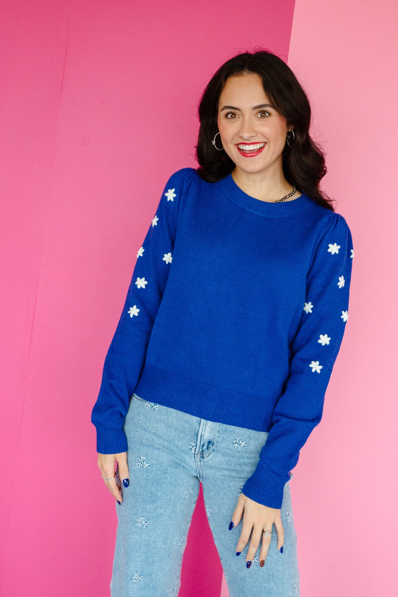 Charlee Floral Embroidered Sweater