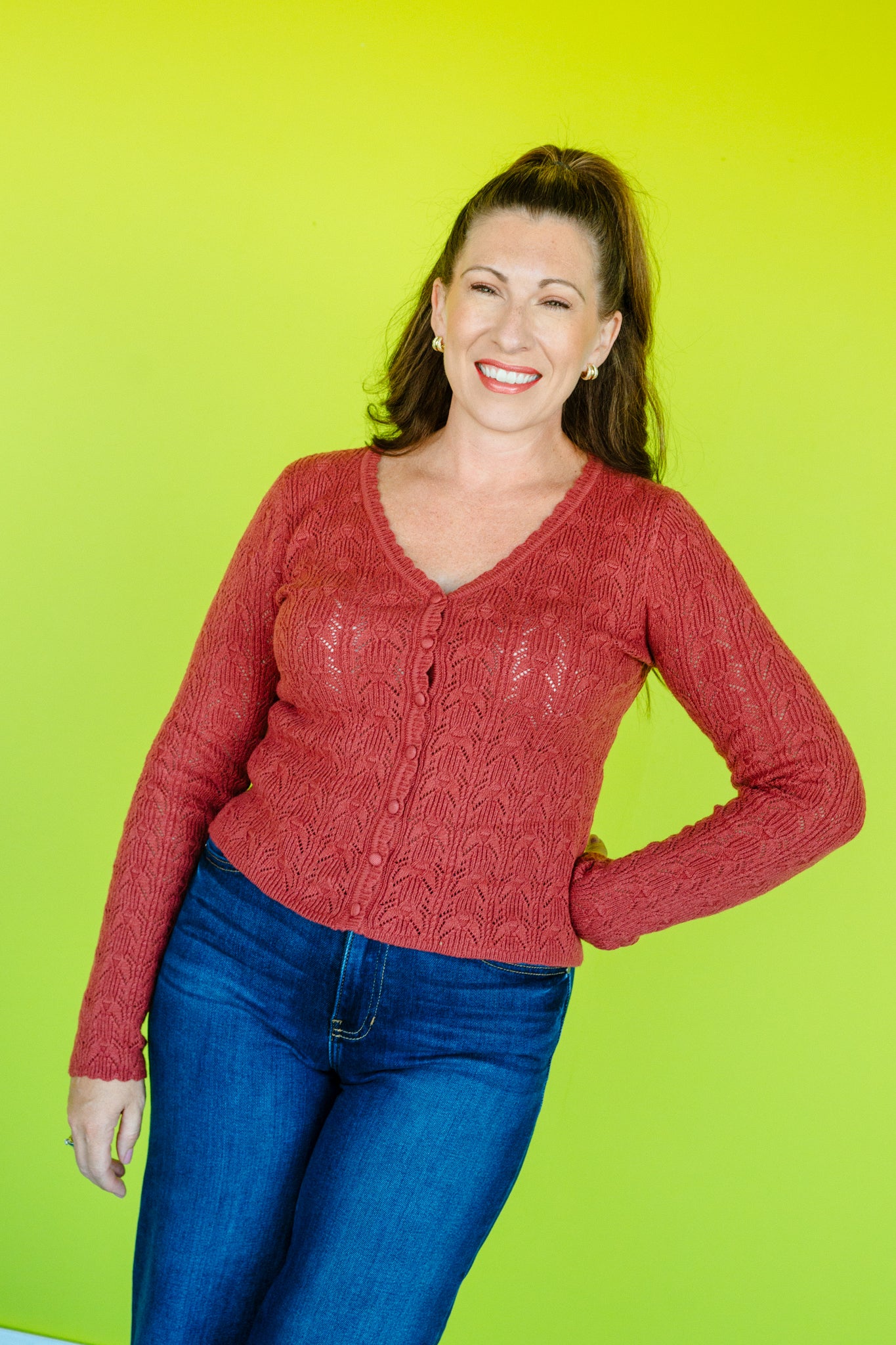 Emma Pointelle Knit Sweater