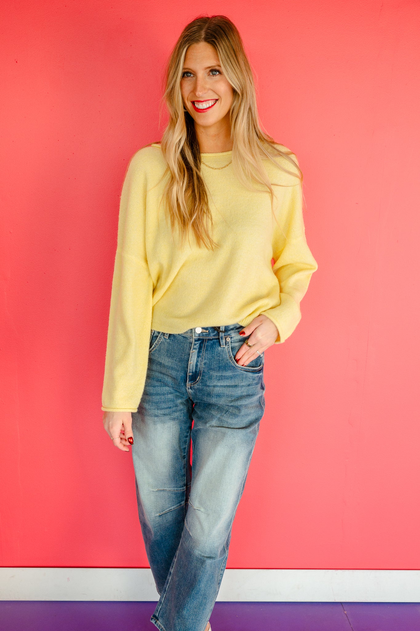 Jamie  Rolled Round Neck Sweater