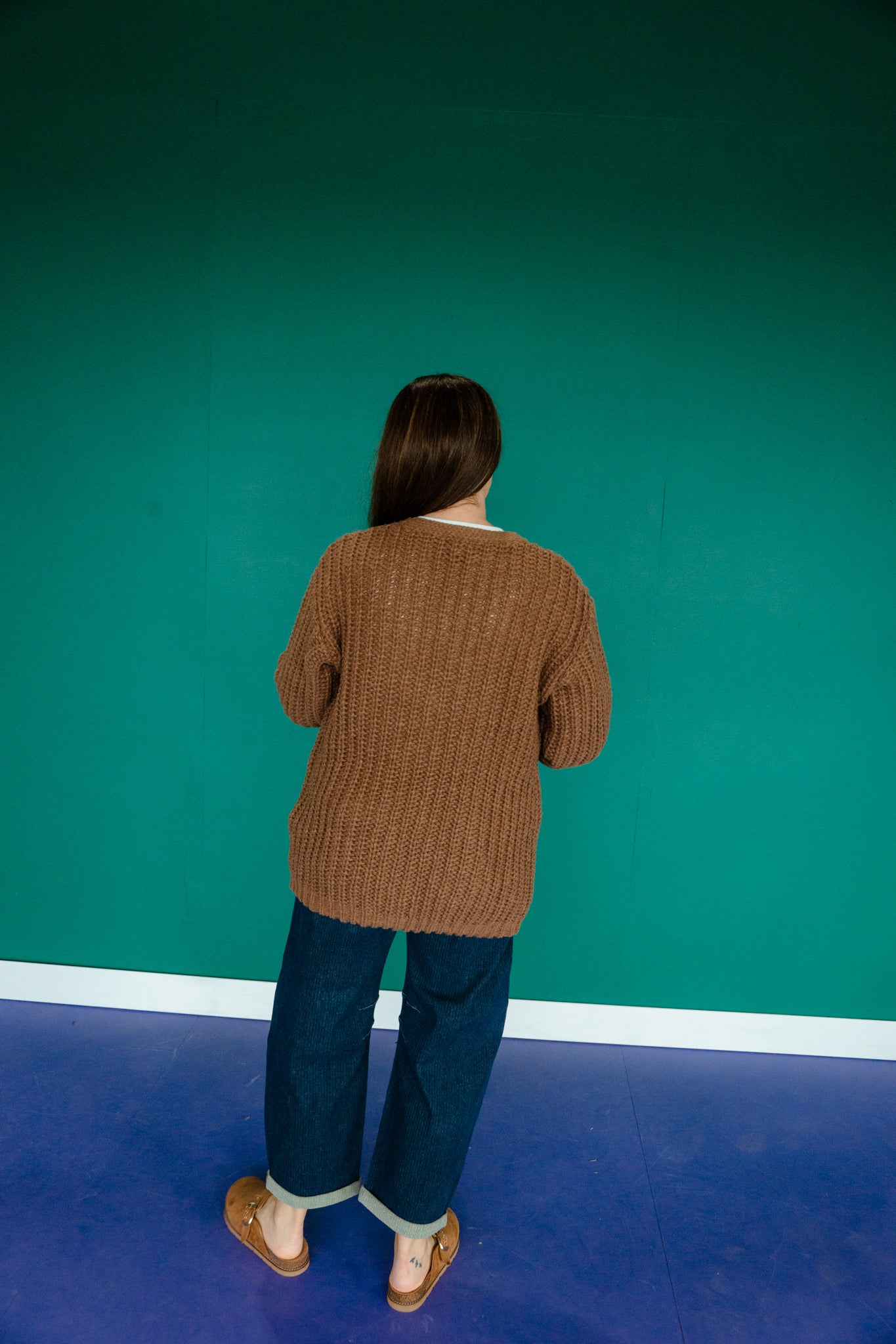 Roxy Button Down Cardigan - Light Chocolate