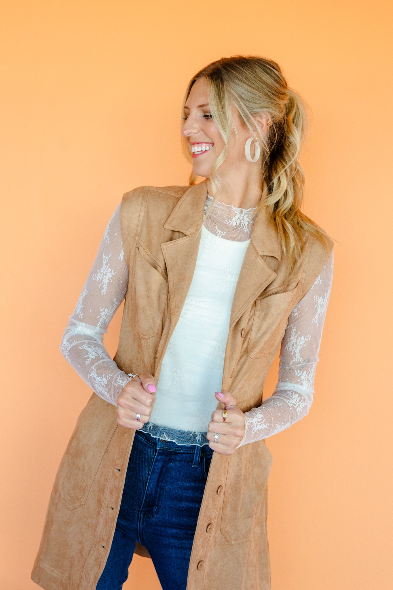 Isabelle Faux Suede Mini Dress - Camel