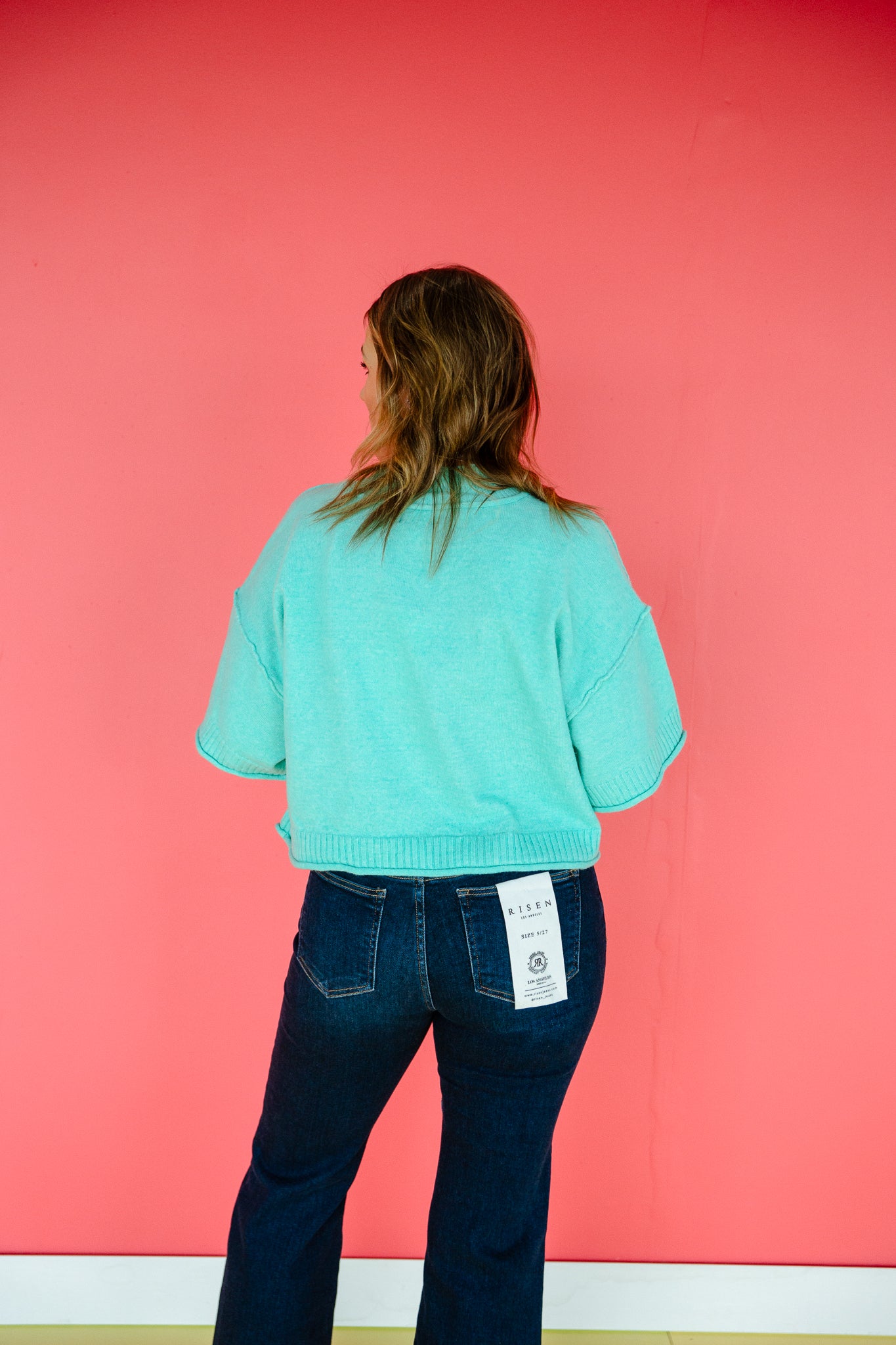Stassi Oversized Short Sleeve Sweater - Mint