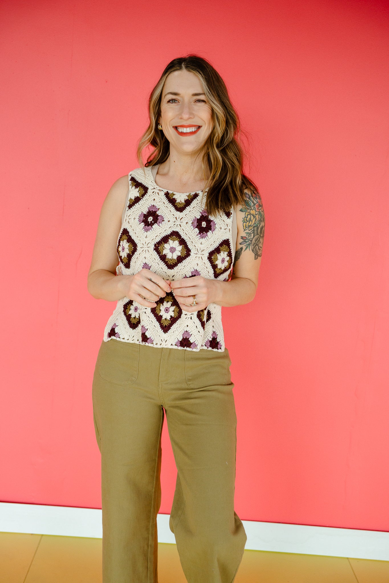 Lorainne Crochet Tassel Vest