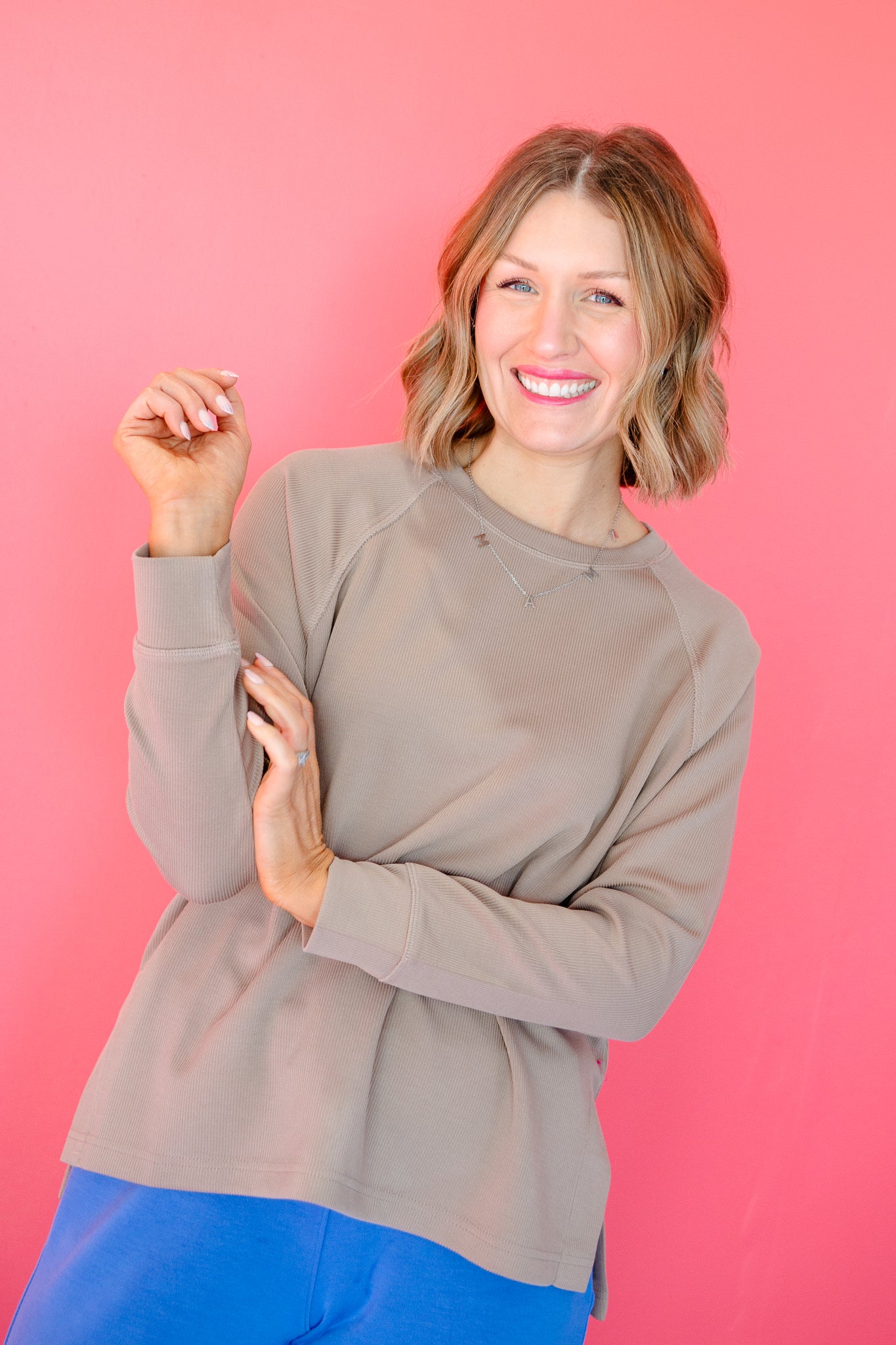 Monique Sand Wash Ribbed Tunic