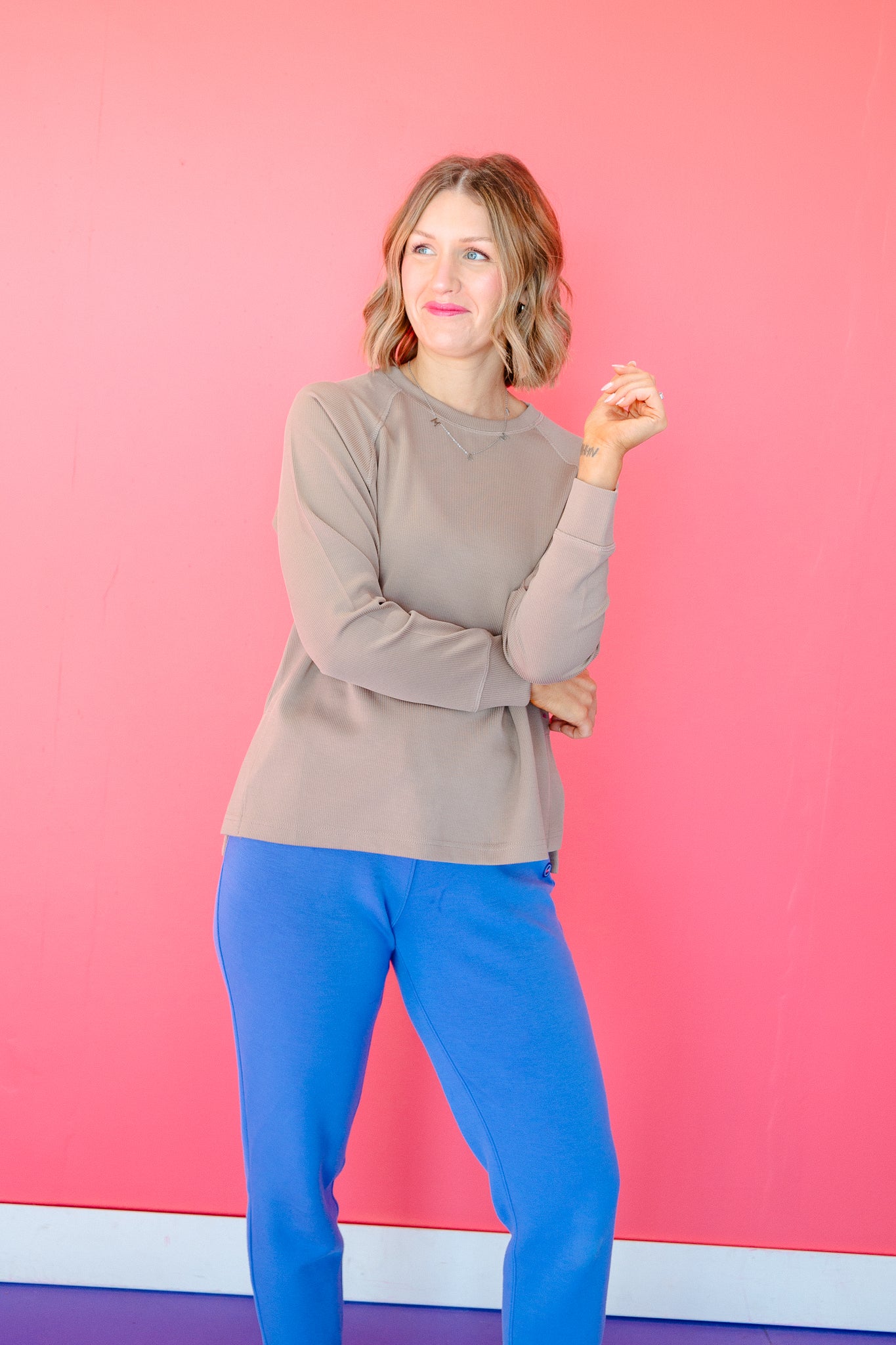 Monique Sand Wash Ribbed Tunic