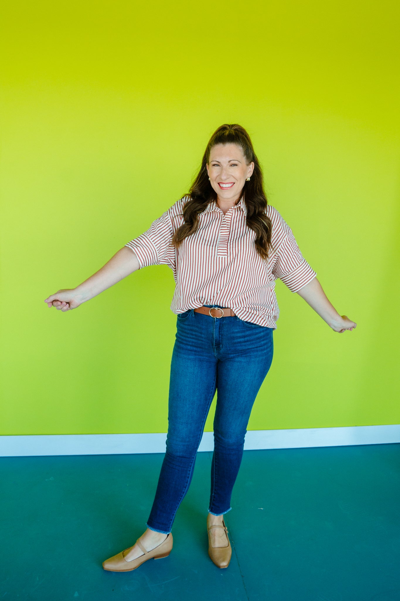 Tanner Striped Top - Rust + Oyster