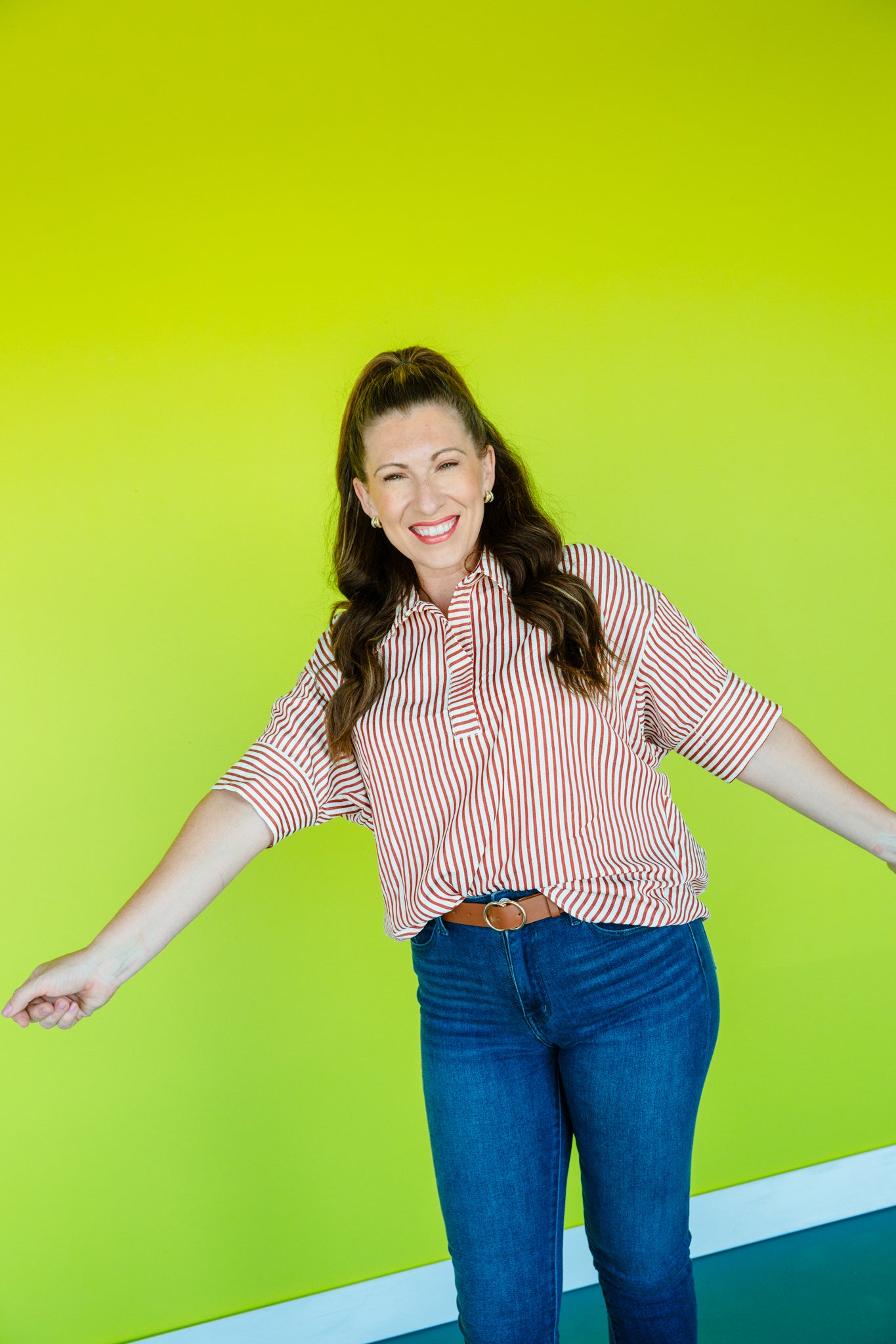 Tanner Striped Top - Rust + Oyster