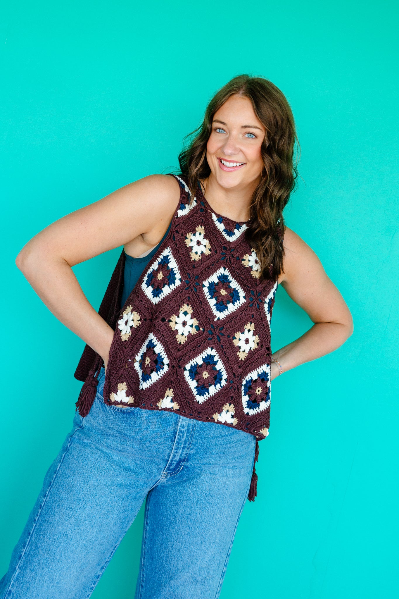 Lorainne Crochet Tassel Vest