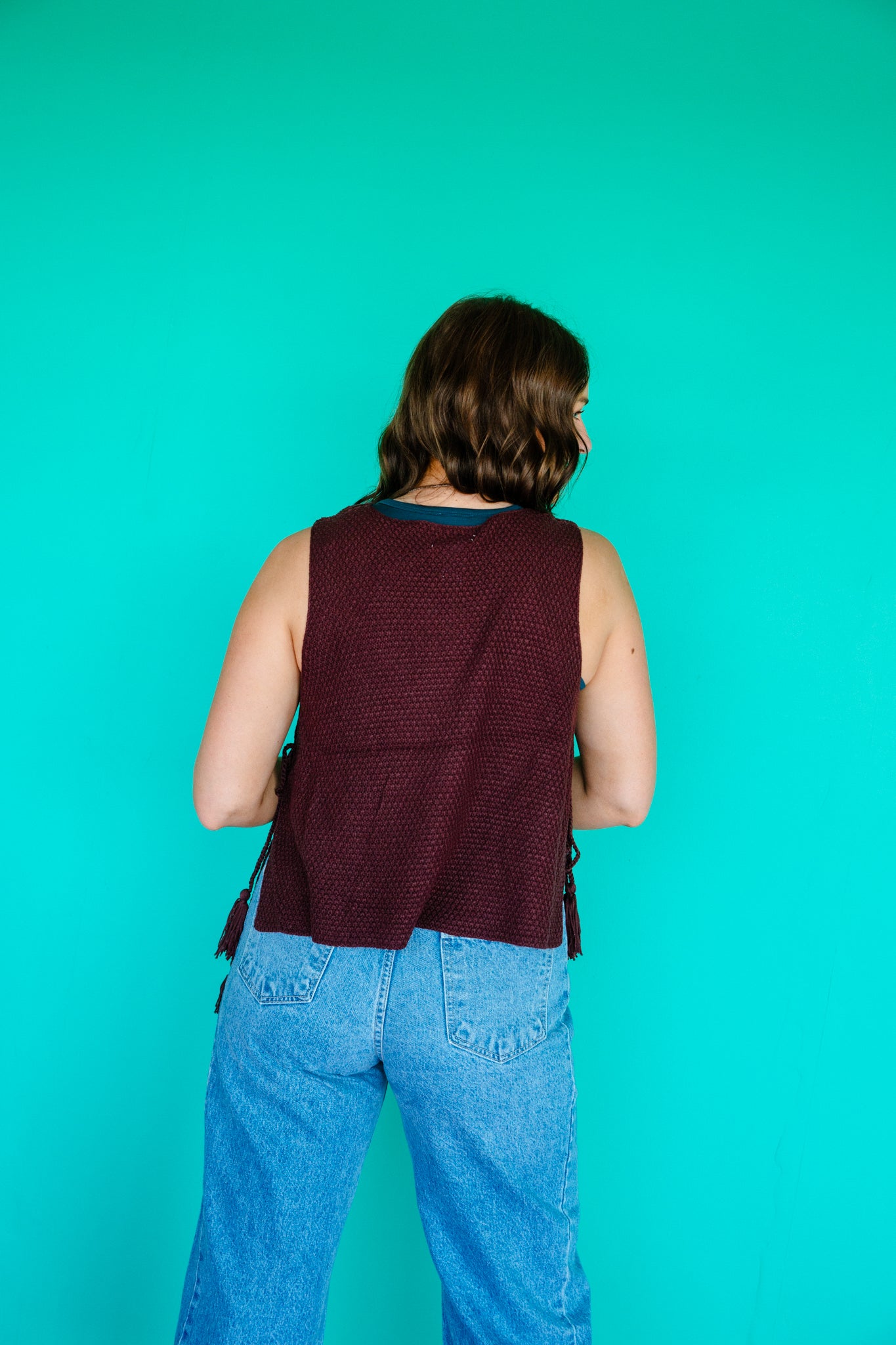 Lorainne Crochet Tassel Vest