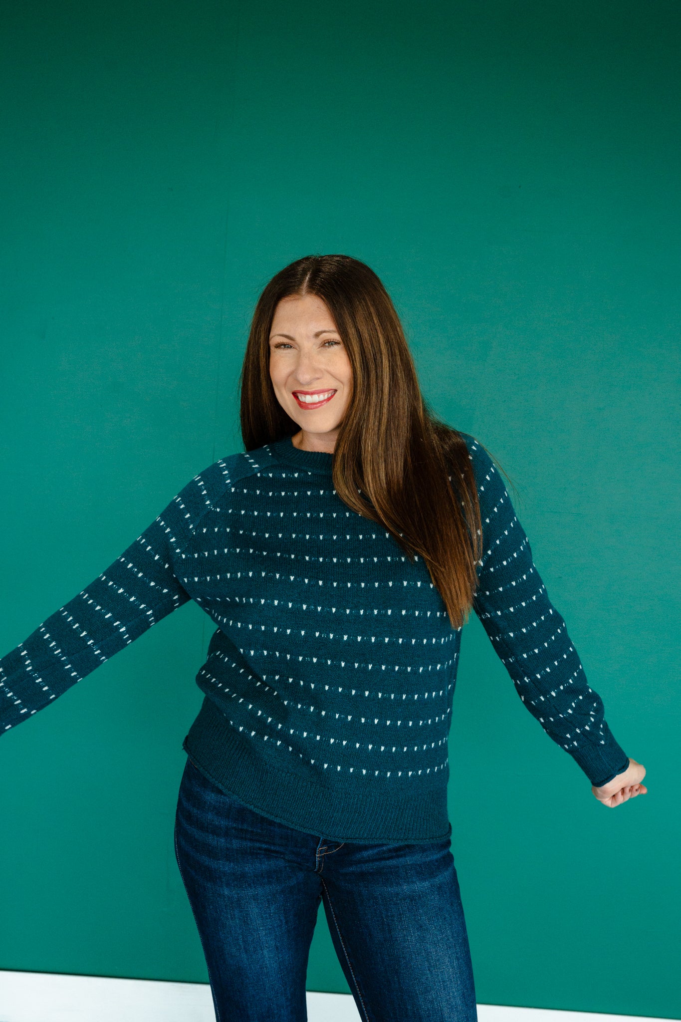 Eva Textured Sweater - Kingfisher