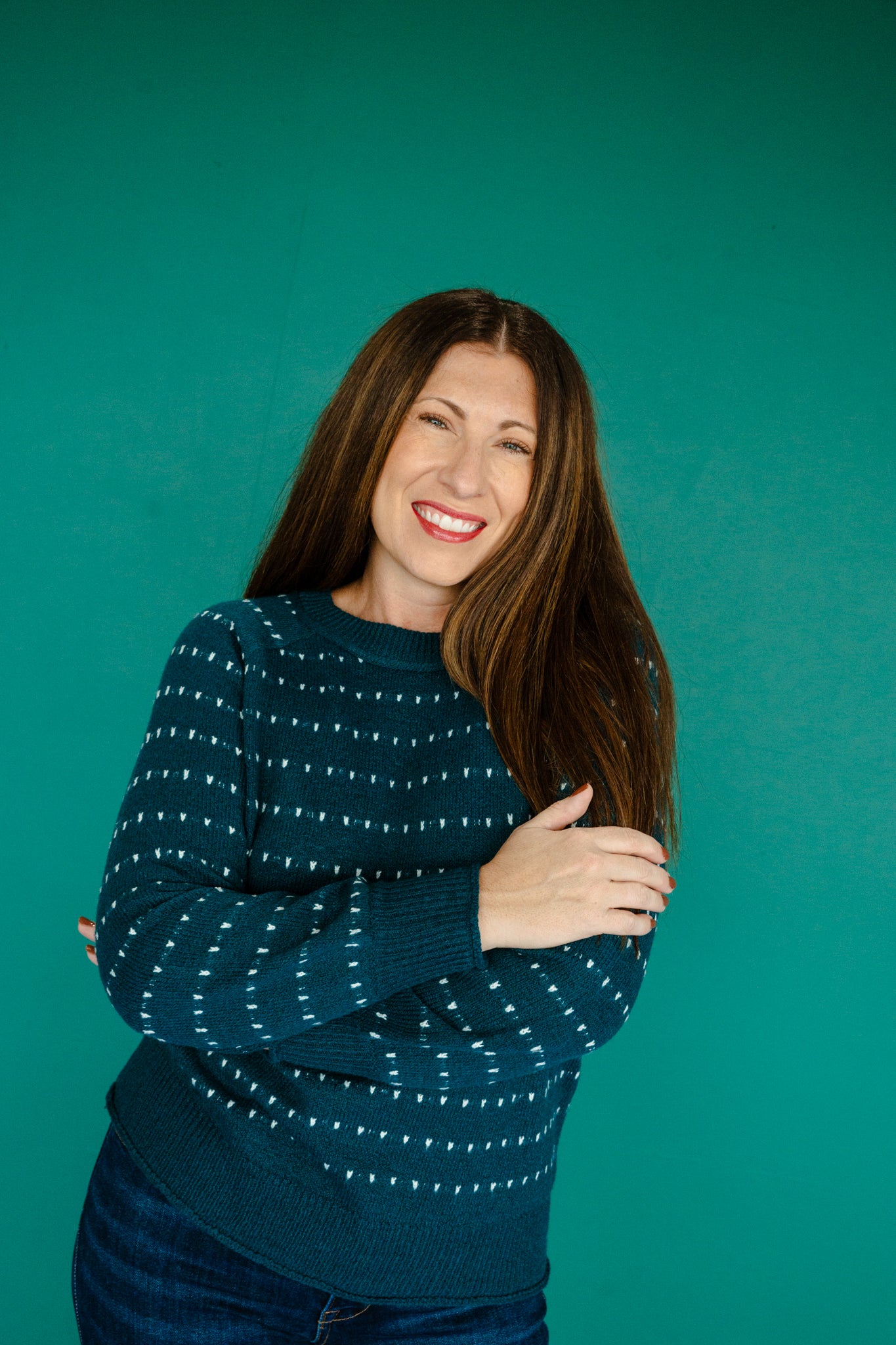 Eva Textured Sweater - Kingfisher