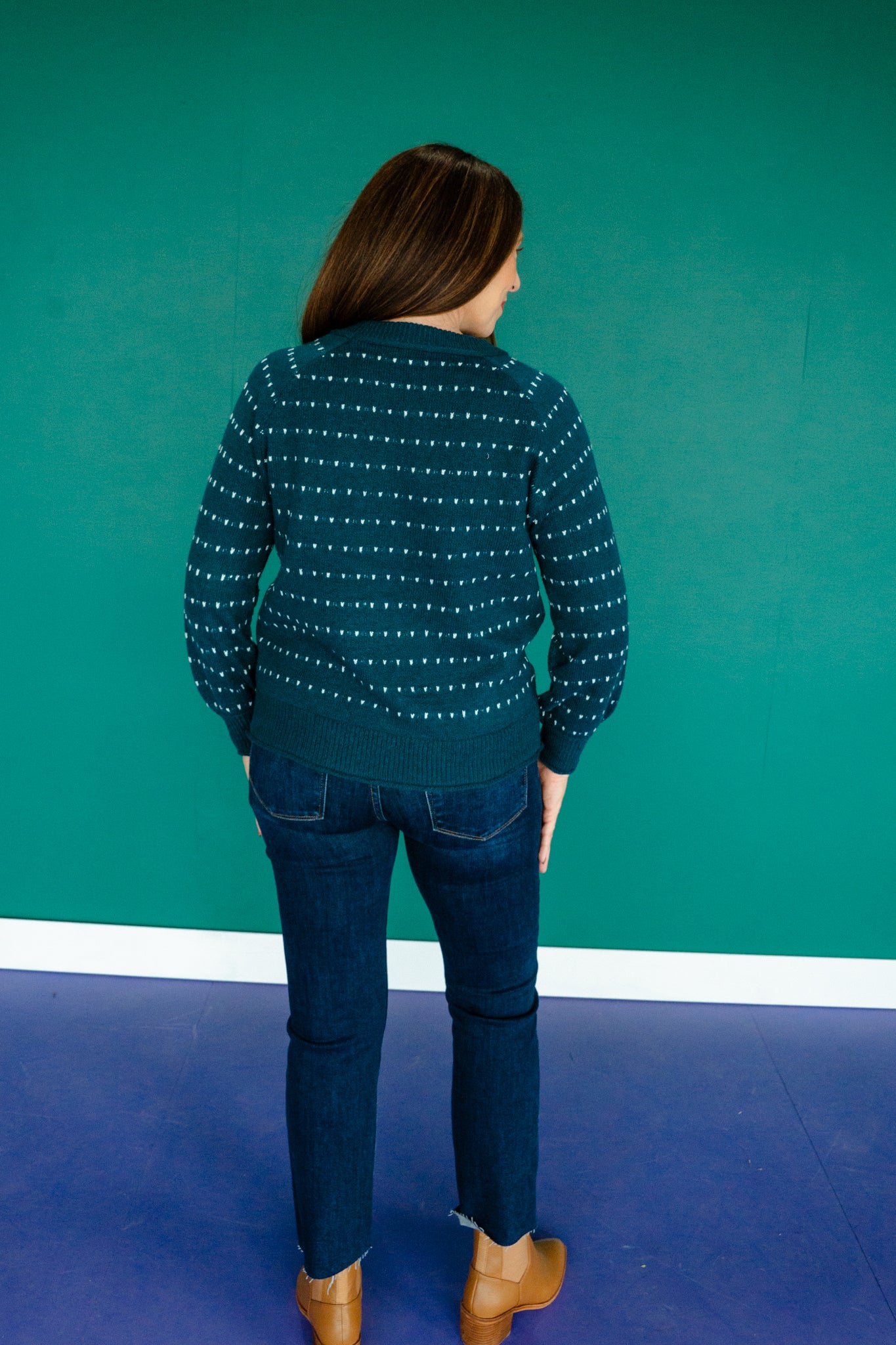 Eva Textured Sweater - Kingfisher