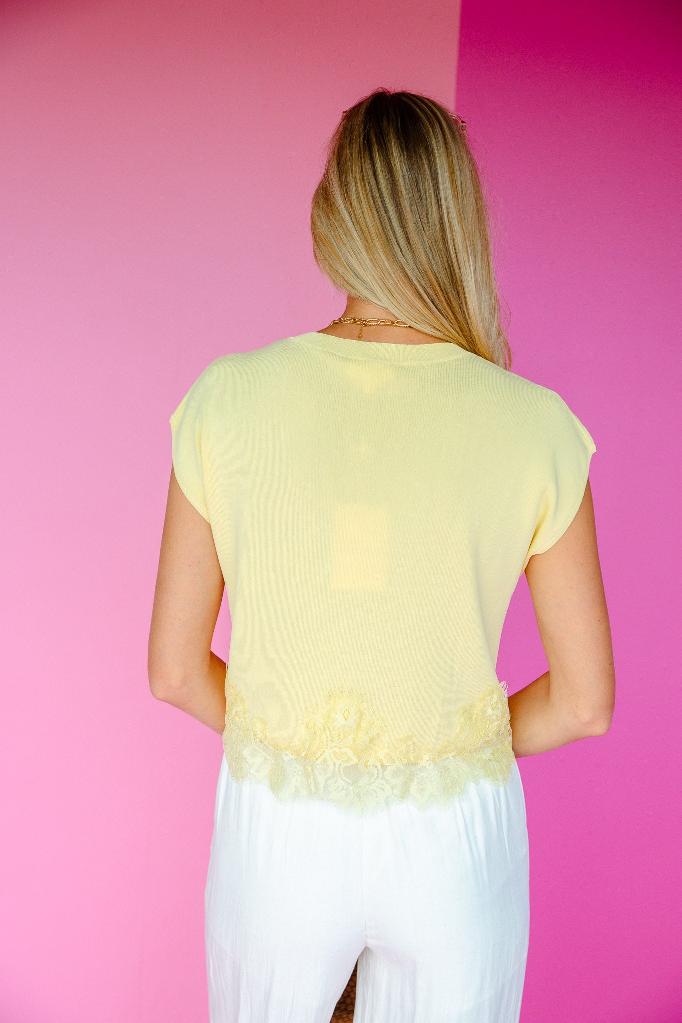 Kaylee Cap Sleeve Knit Top - Corn