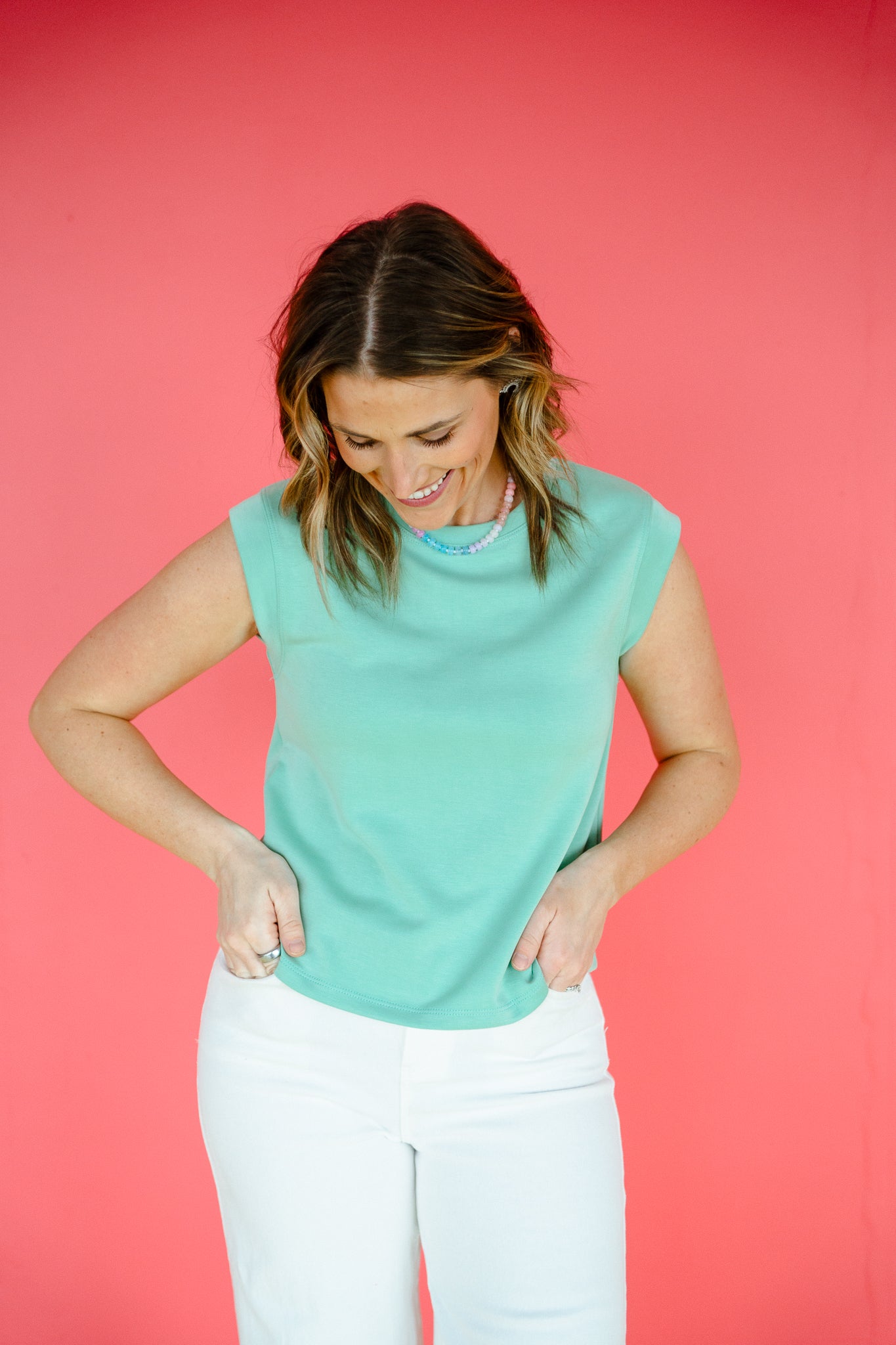 Vickie Sleeveless Top - Pastel Jade