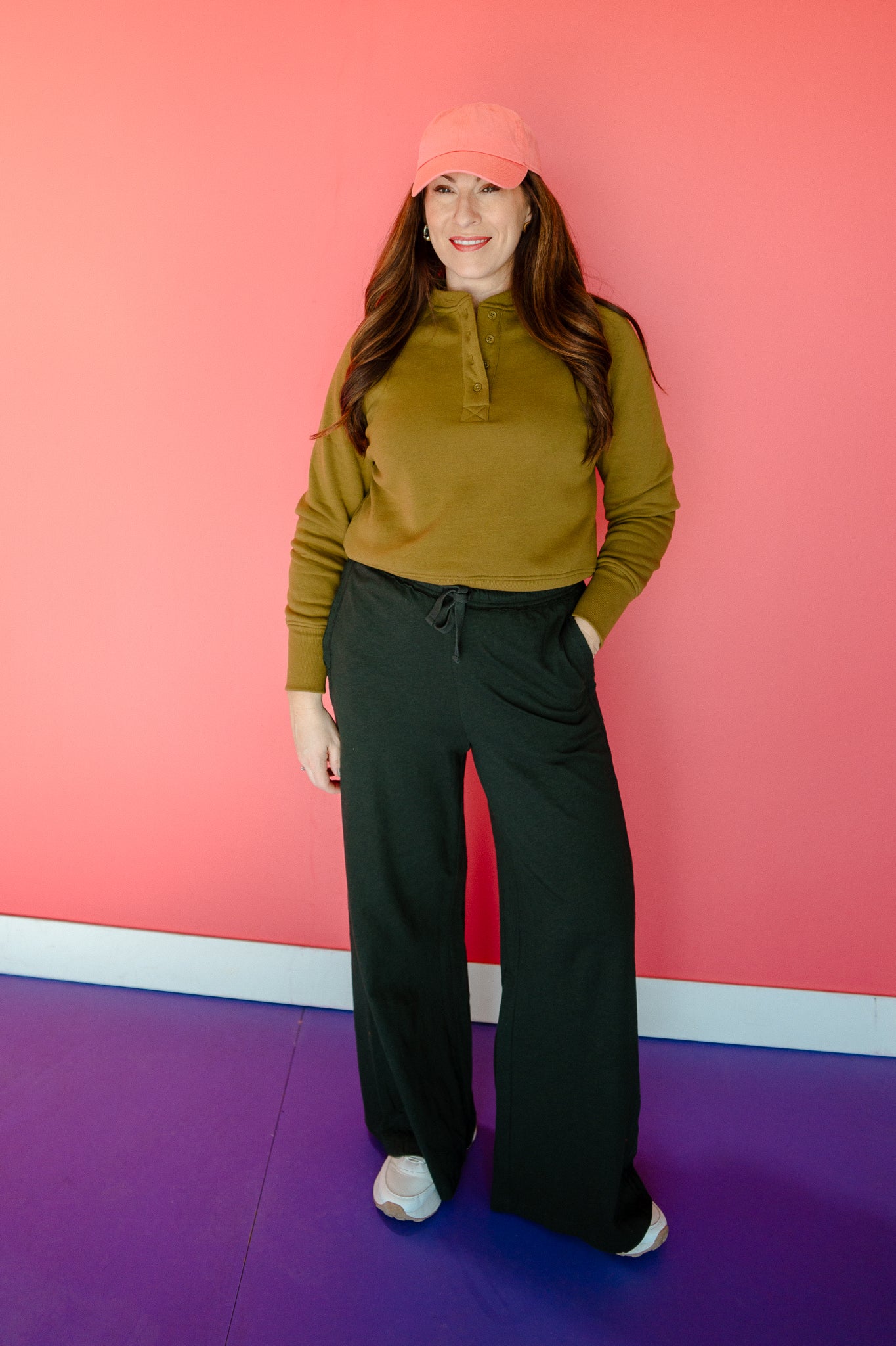 Talia Quarter Button Up - Moss Green