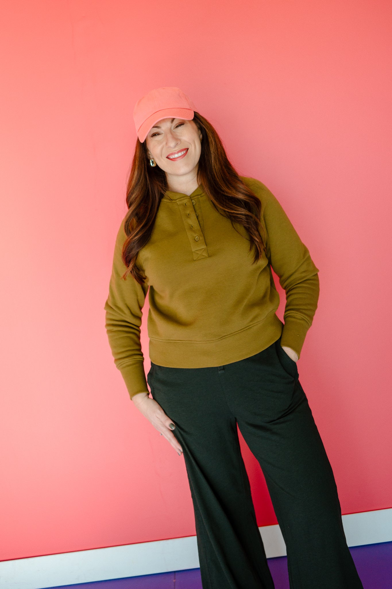 Talia Quarter Button Up - Moss Green