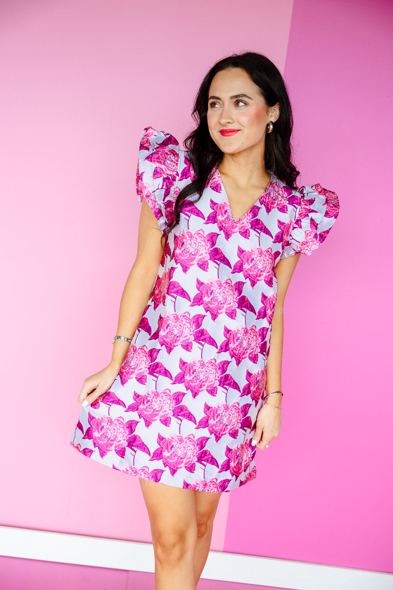 Fancy That Floral Mini Dress - Plum + Amethyst + Fuschia